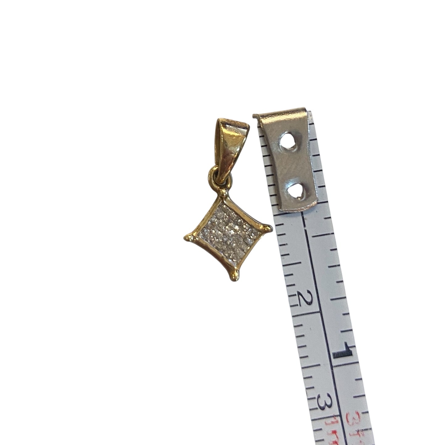 9ct vintage diamond shape diamond charm/ pendant