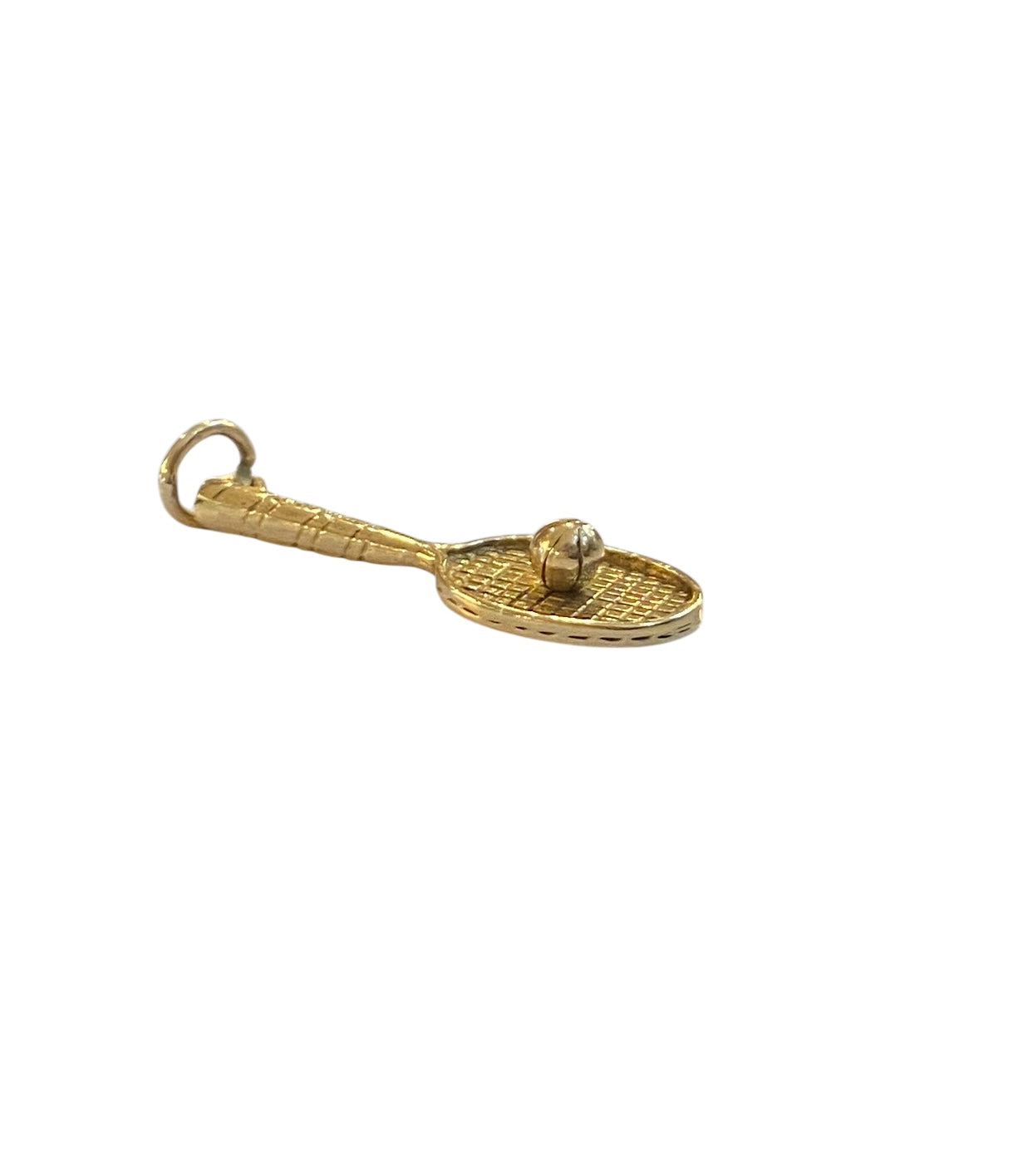 9ct vintage tennis racket charm / pendant circa 1960s