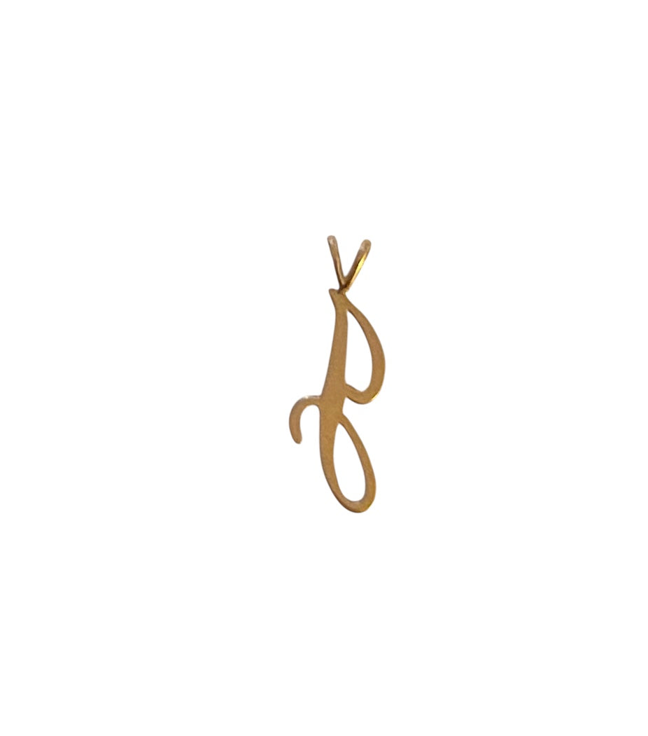9ct pre owned initial G letter. italic charm - pendant