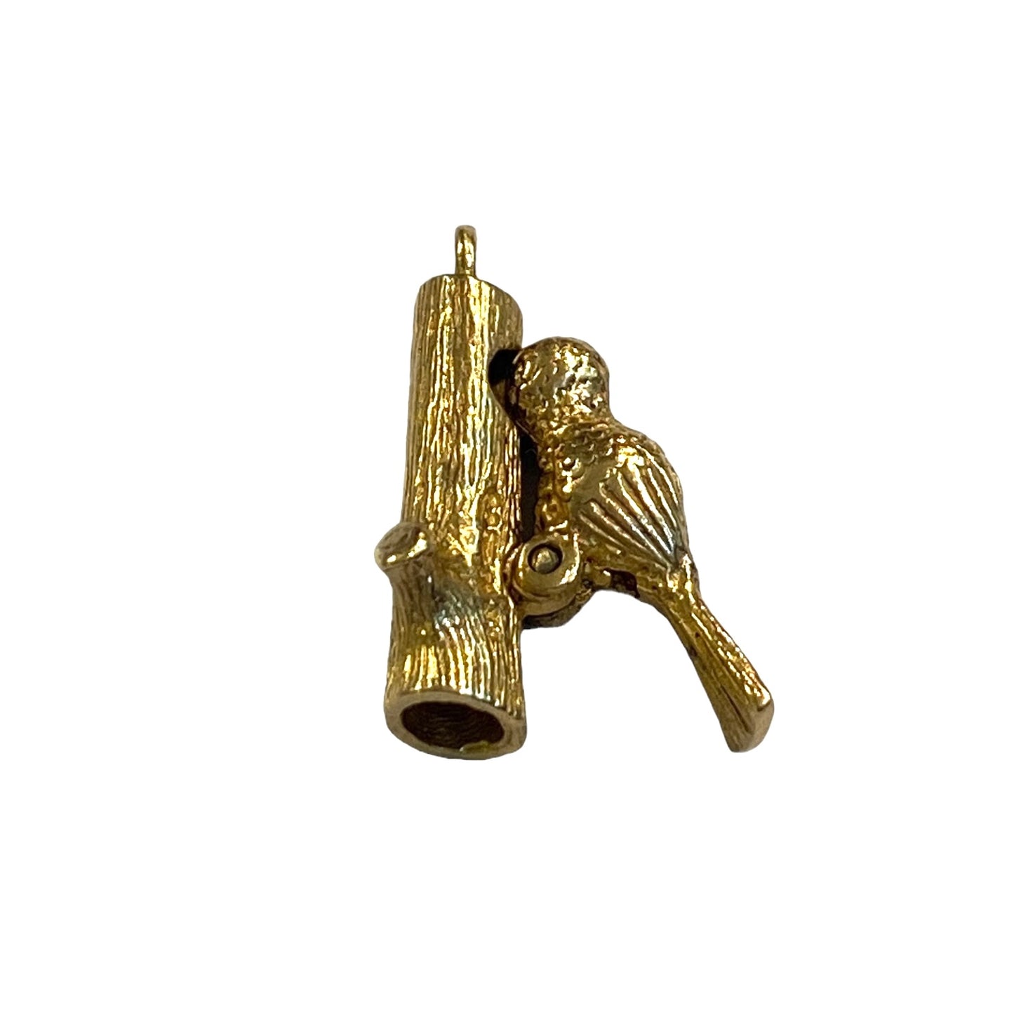 9ct vintage articulated woodpecker charm circa 1970