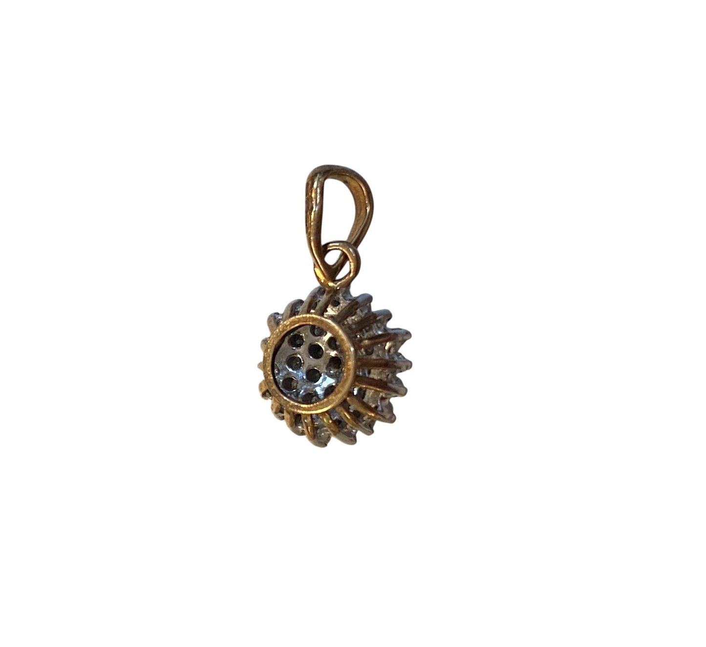 9ct vintage diamond cluster charm / pendant