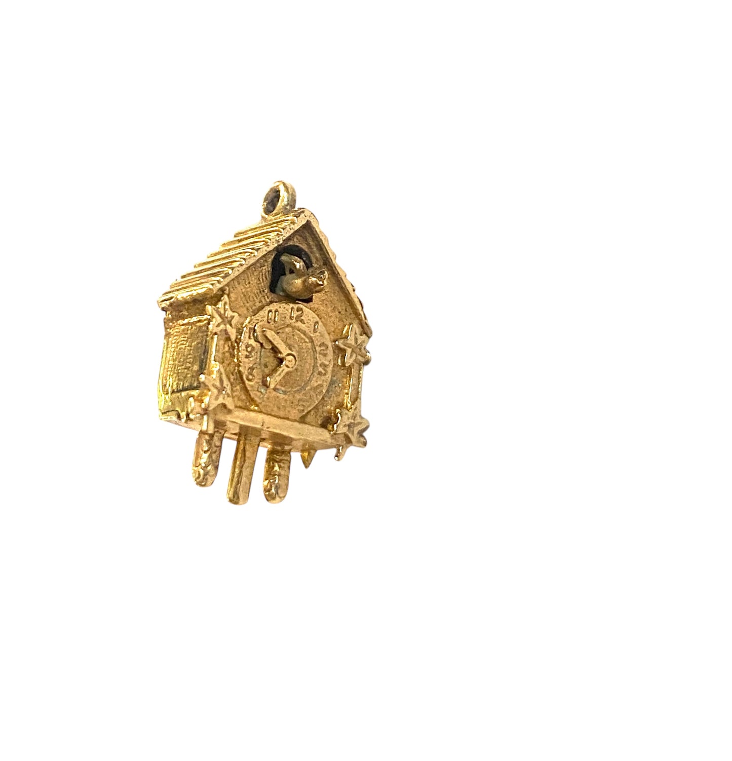 9ct vintage cuckoo clock charm, articulated circa 1967