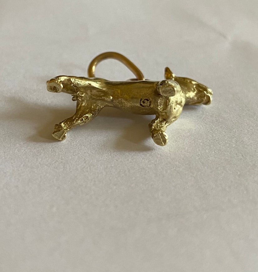 14ct vintage gold bull terrier charm 8.4g