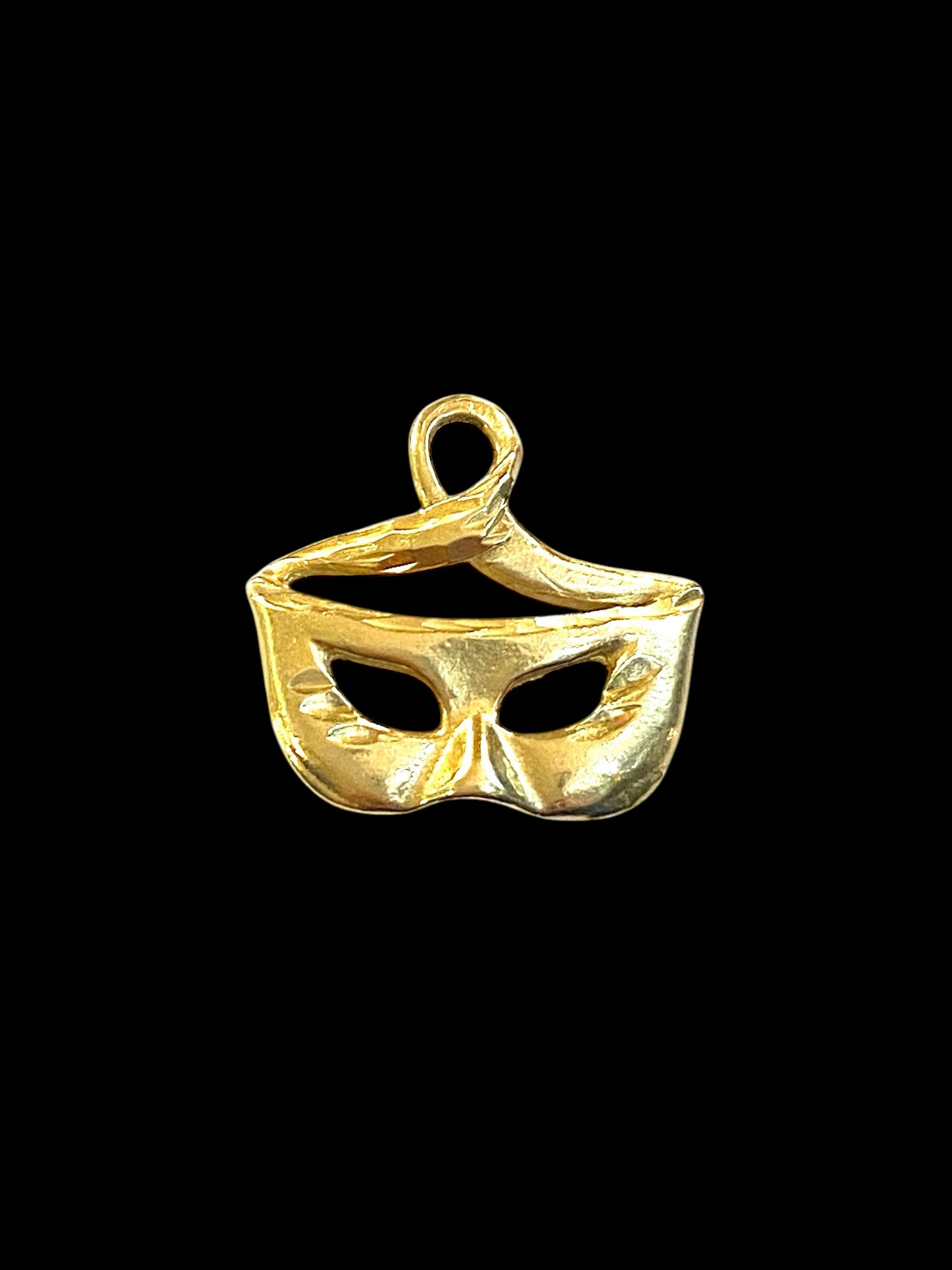 14k vintage mask charm