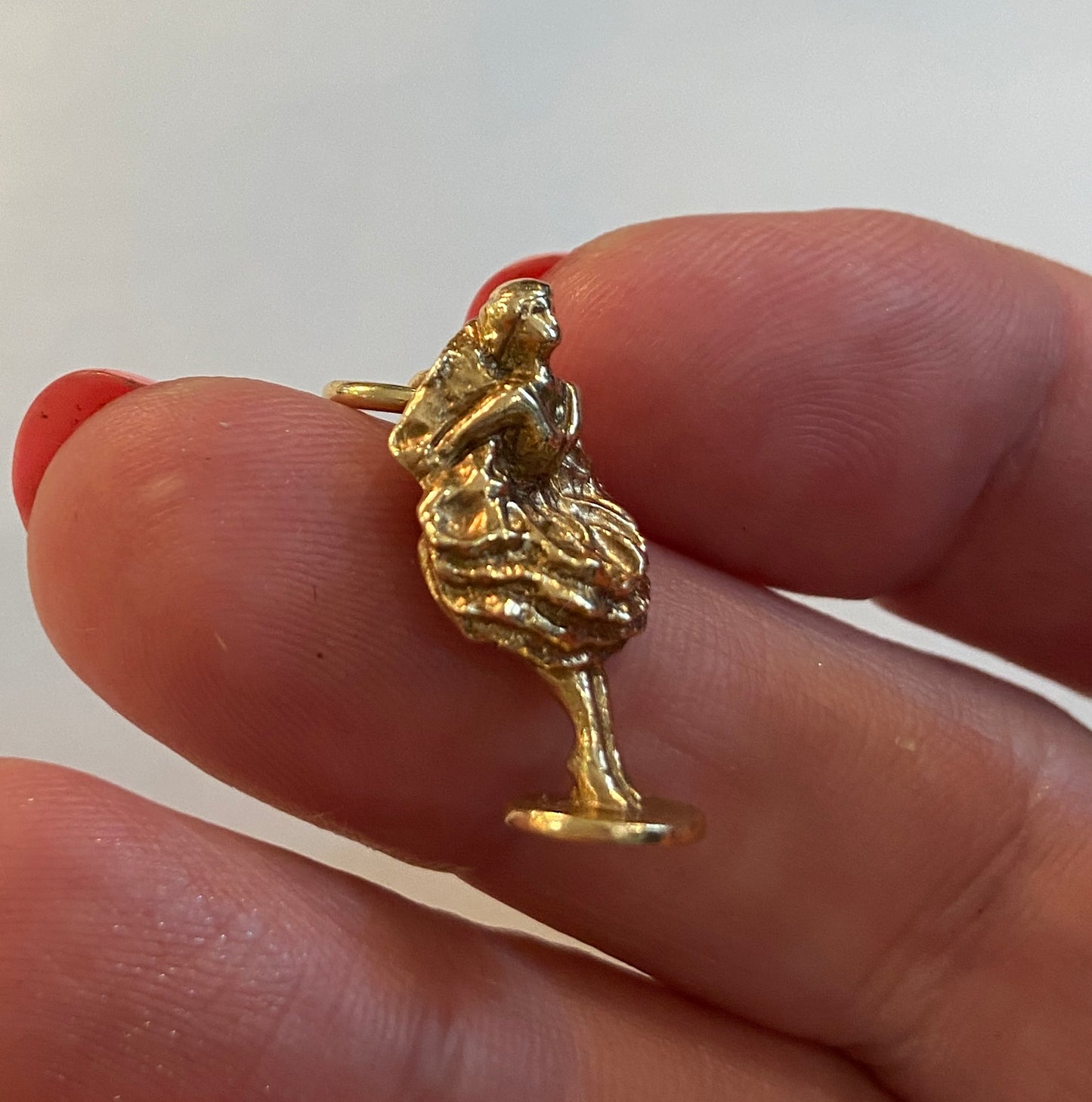 9ct cancan dancer charm vintage London 1963