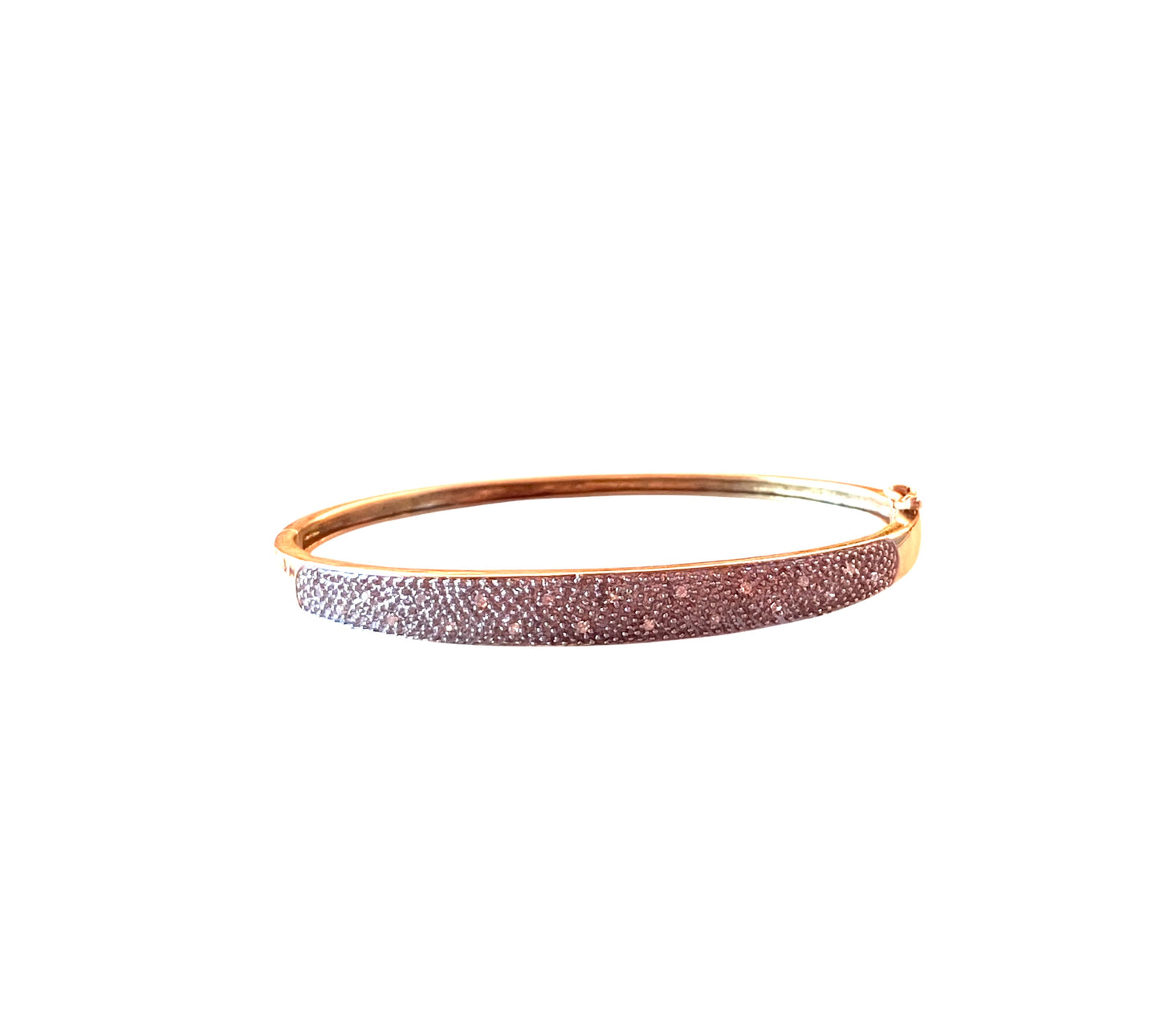 9ct vintage diamond bangle. illusion set 11.g