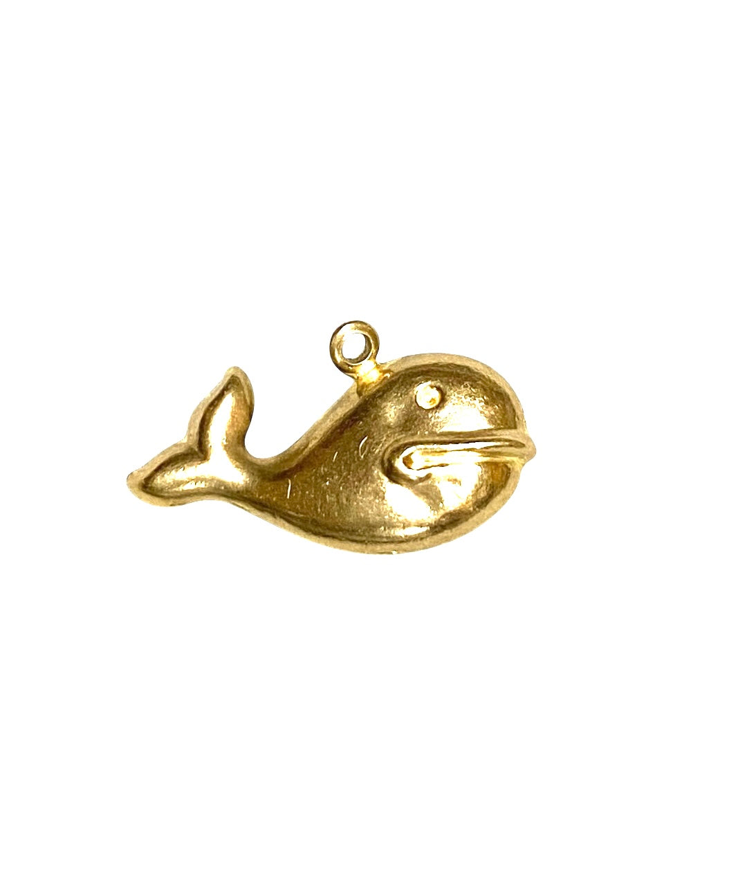 9ct vintage HOLLOW whale charm.