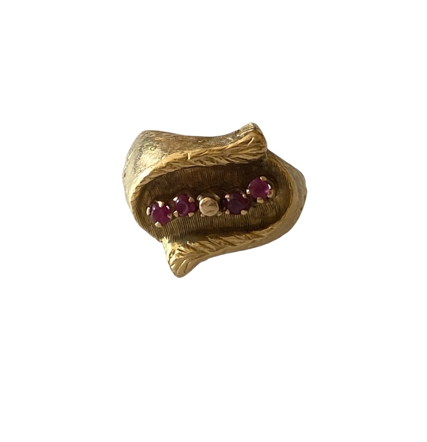 118ct vintage pinky ring size J 1/2 8.6g with rubies