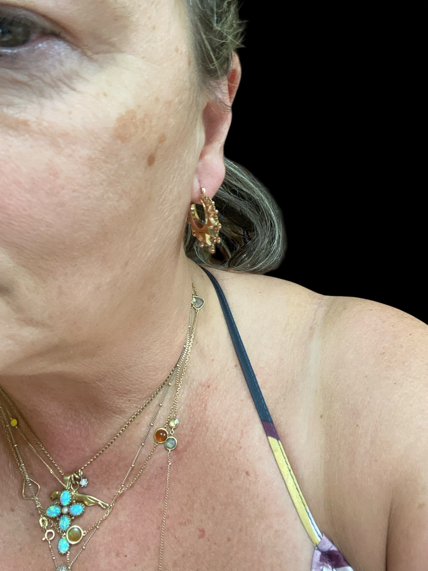 9ct creole style earrings, gypsy earrings, hollow 2.9g