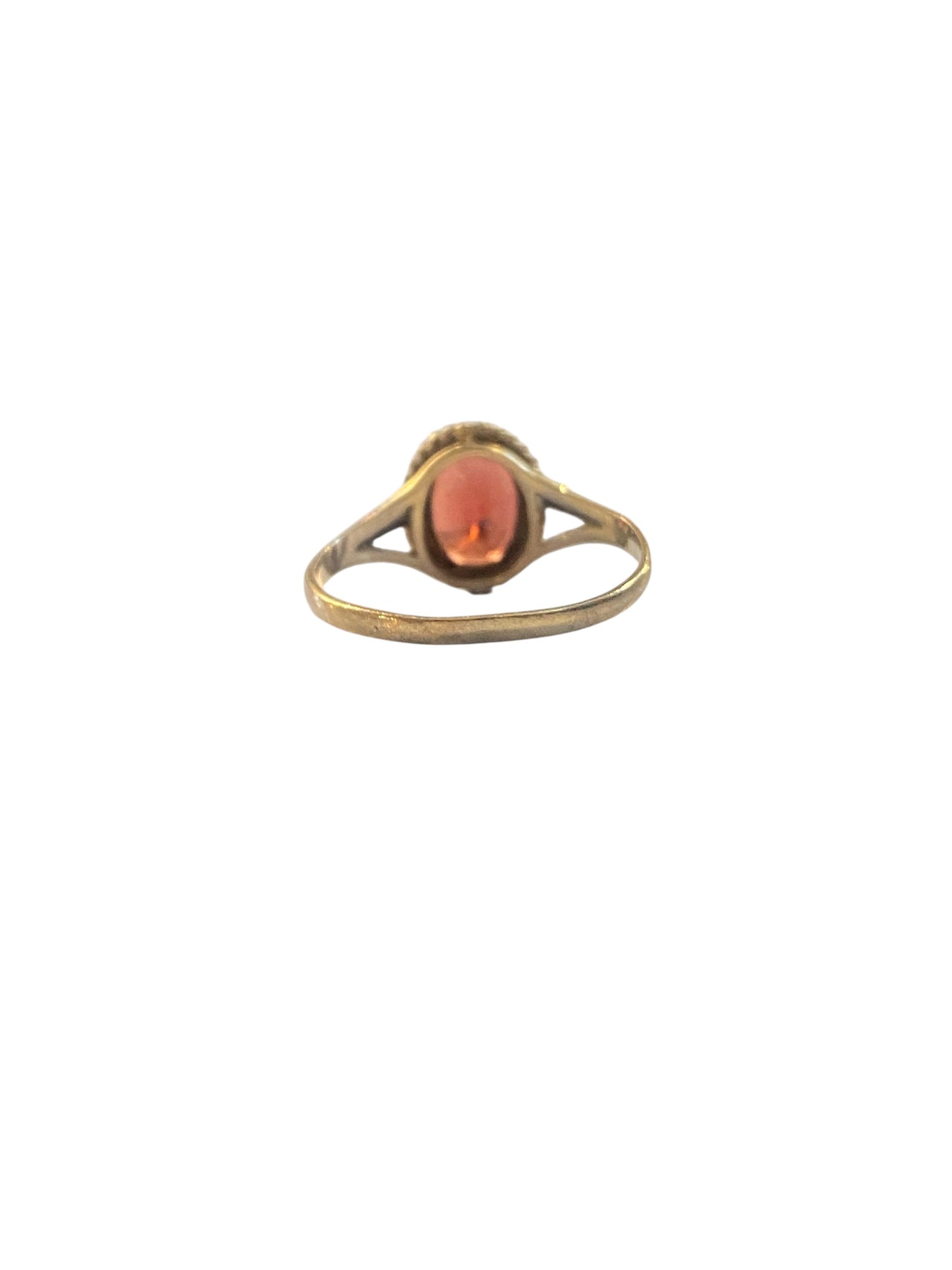 9ct vintage garnet ring , circa 1989, ring size ~N