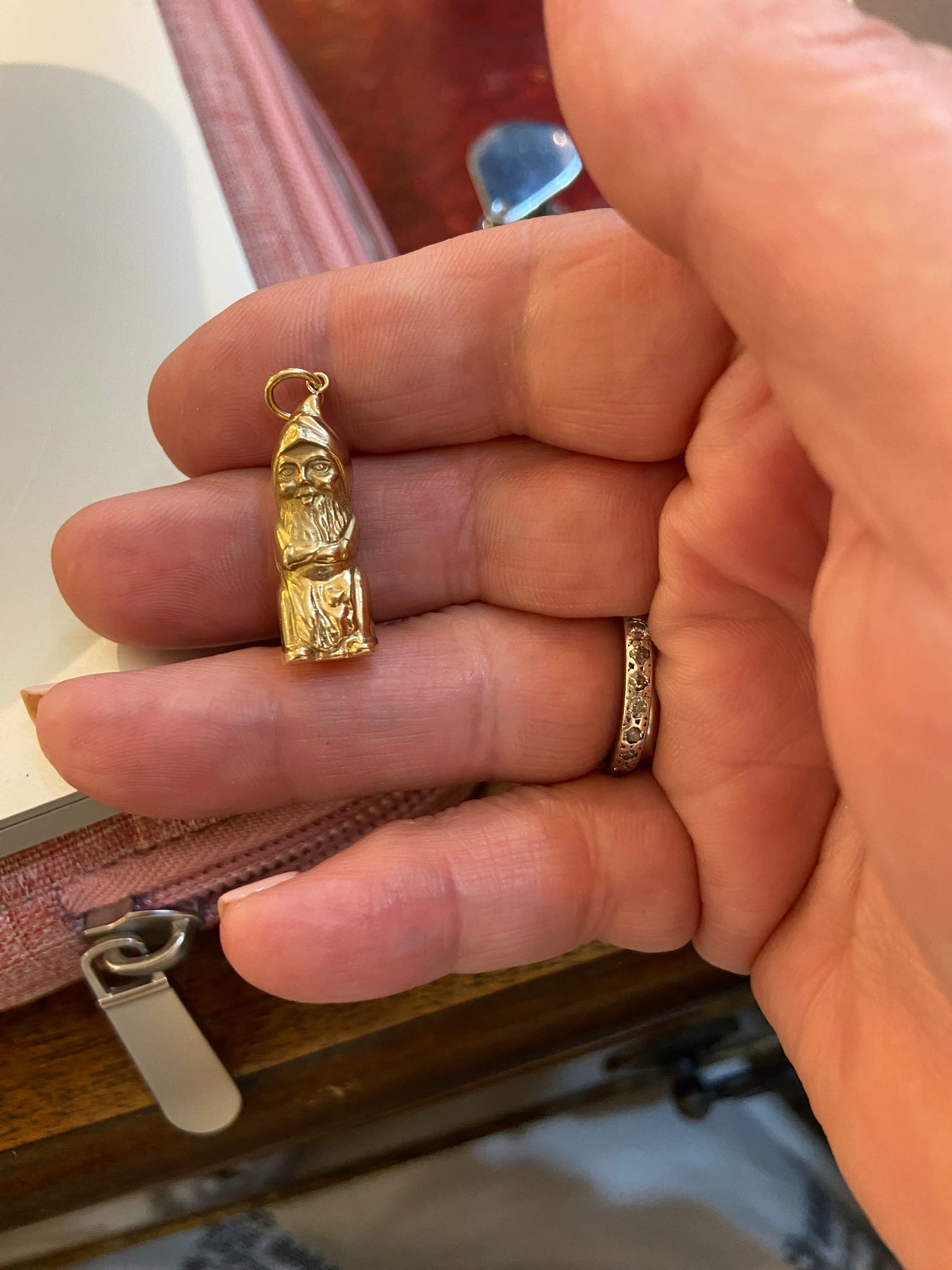 9ct vintage Gnome charm / pendant circa 1974 . HOLLOW