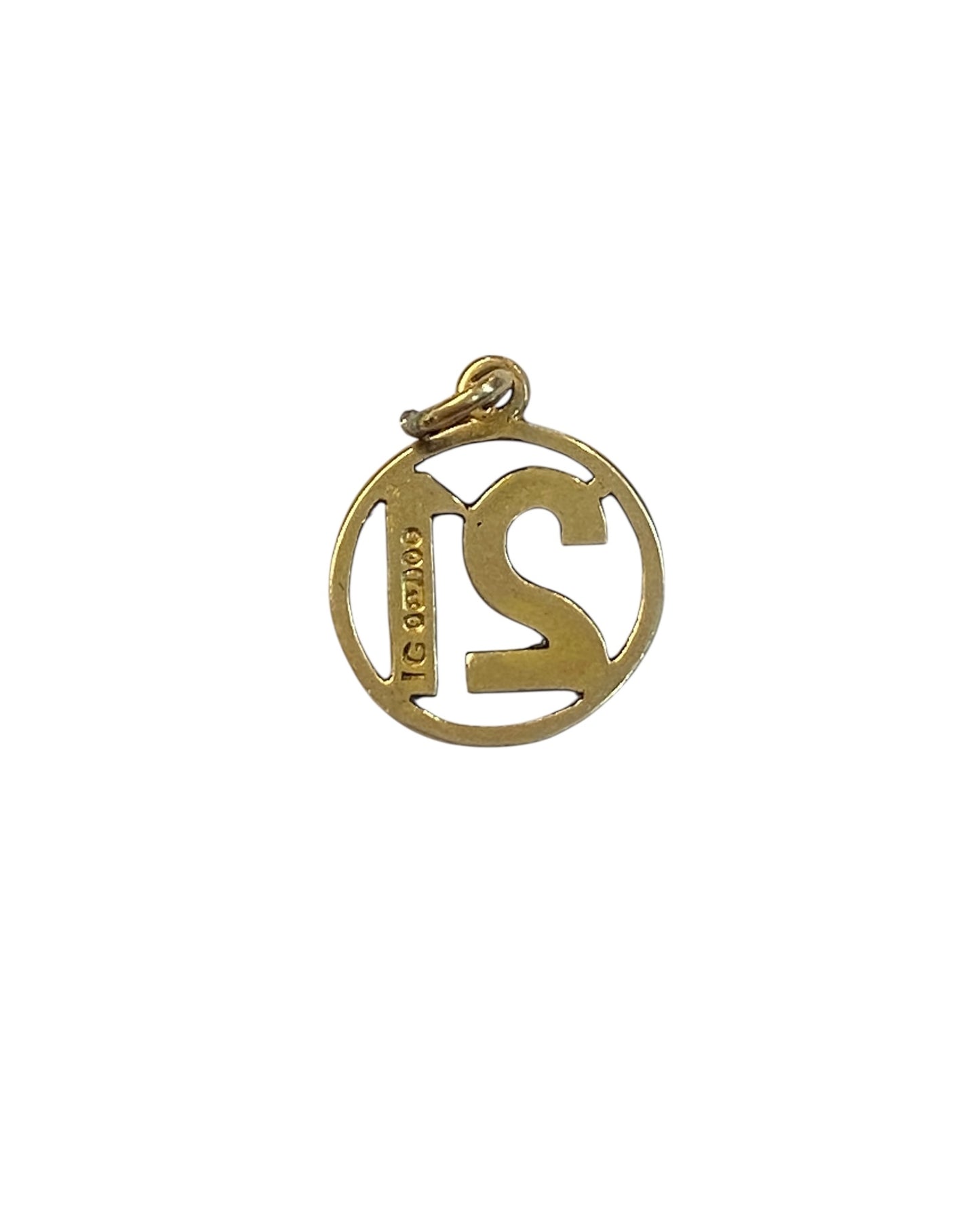 9ct vintage '21' charm. circa 1958