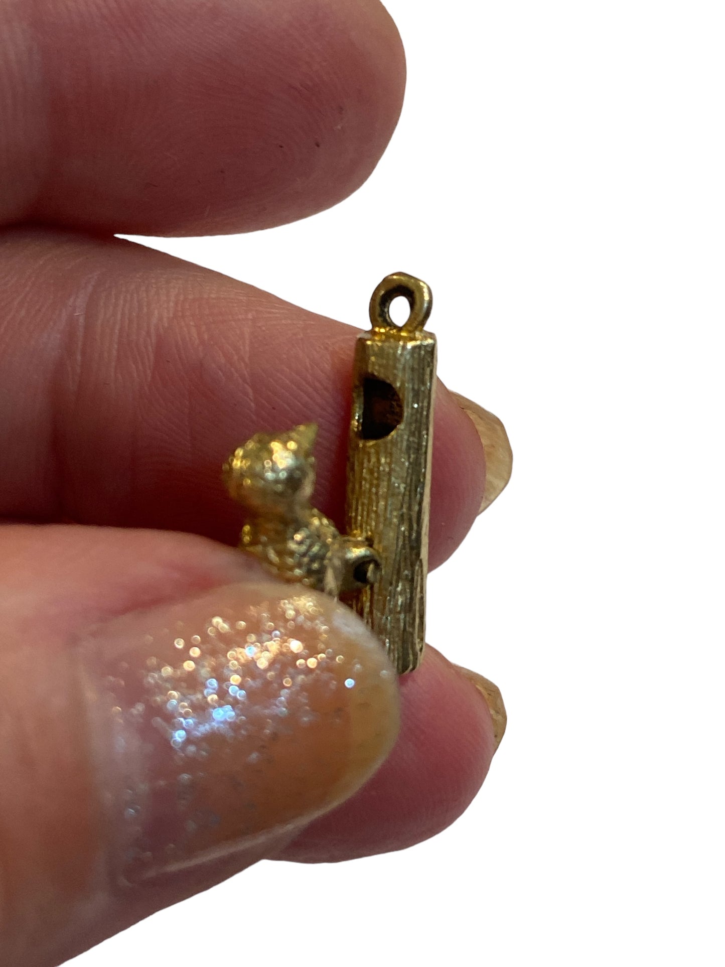 9ct vintage articulated woodpecker charm circa 1970