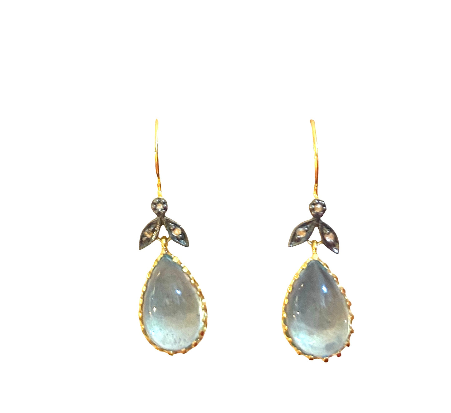 9ct gold drop earrings with topaz and diamonds