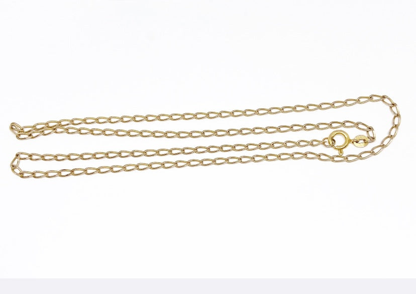 9ct vintage curb link chain 21 inches long 6.2g