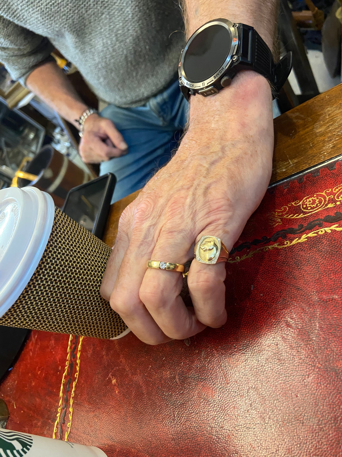 9ct vintage panther ring, with diamonds ring size K 1/2