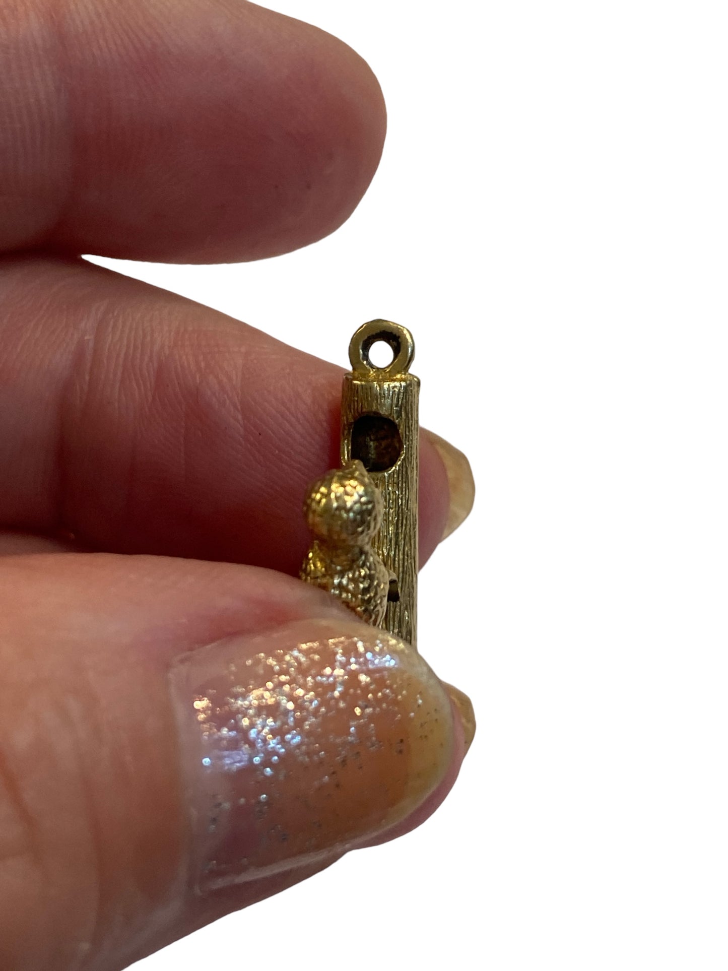 9ct vintage articulated woodpecker charm circa 1970