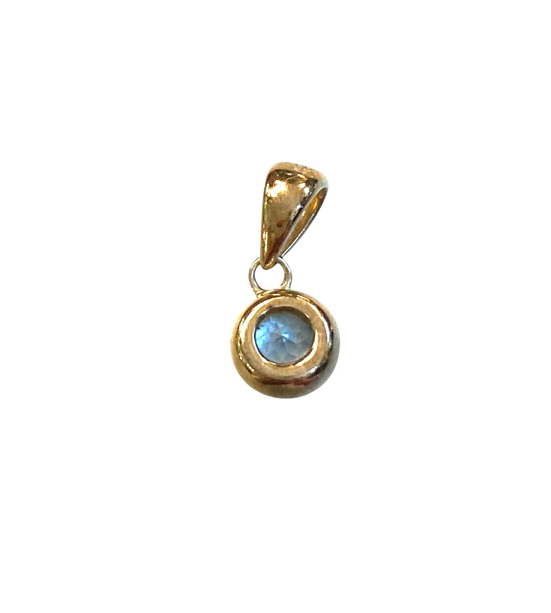 9ct vintage / pre owned blue topaz solitaire charm / pendant