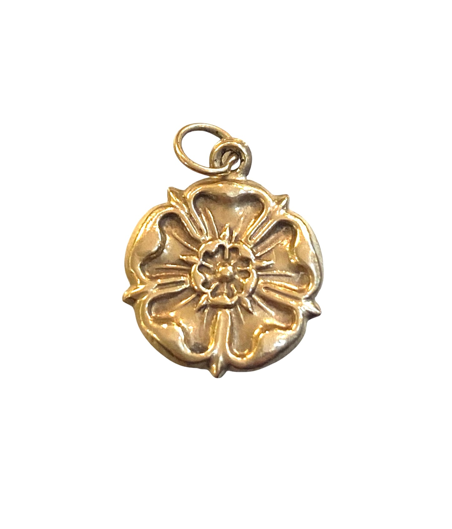9ct vintage English rose charm/ pendant circa 1964 hollow