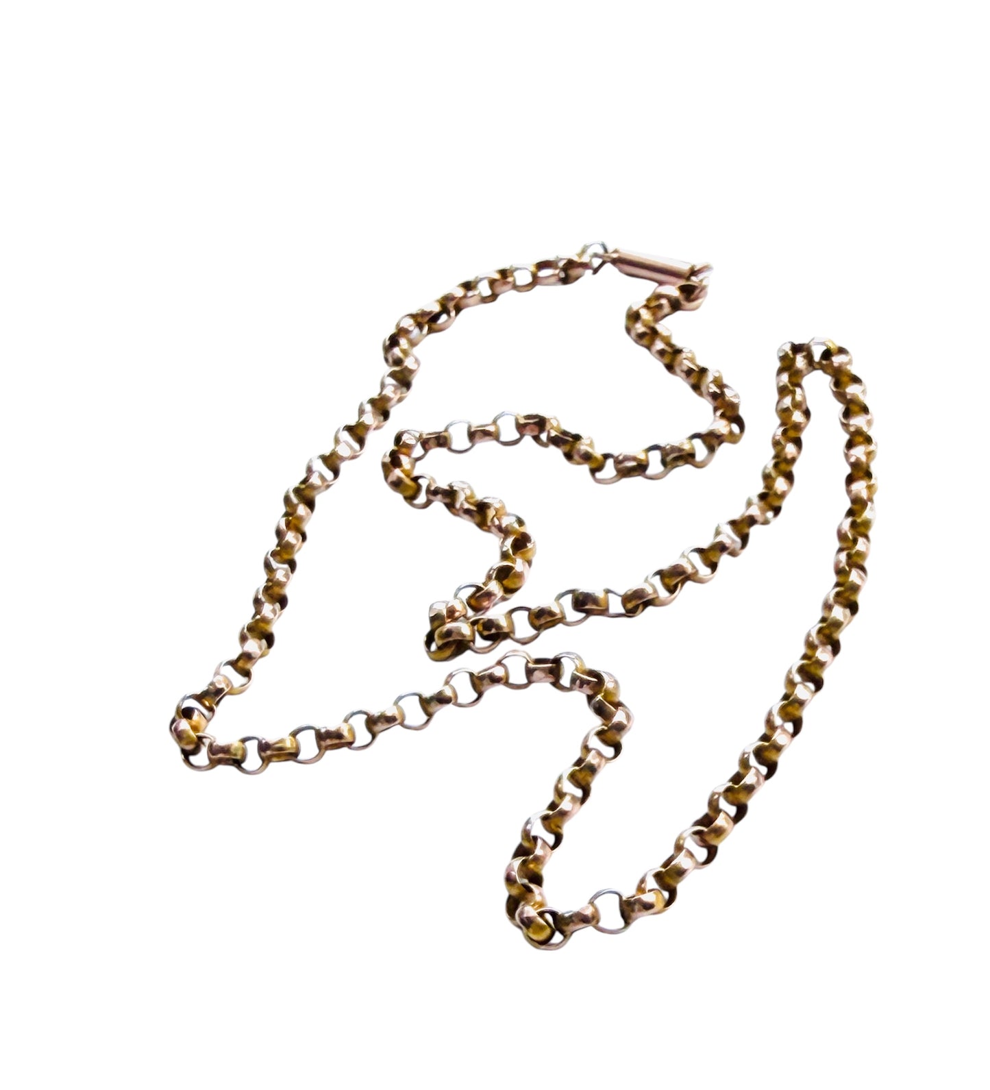 9ct antique belcher link chain 16 3/4 inches 5.5g