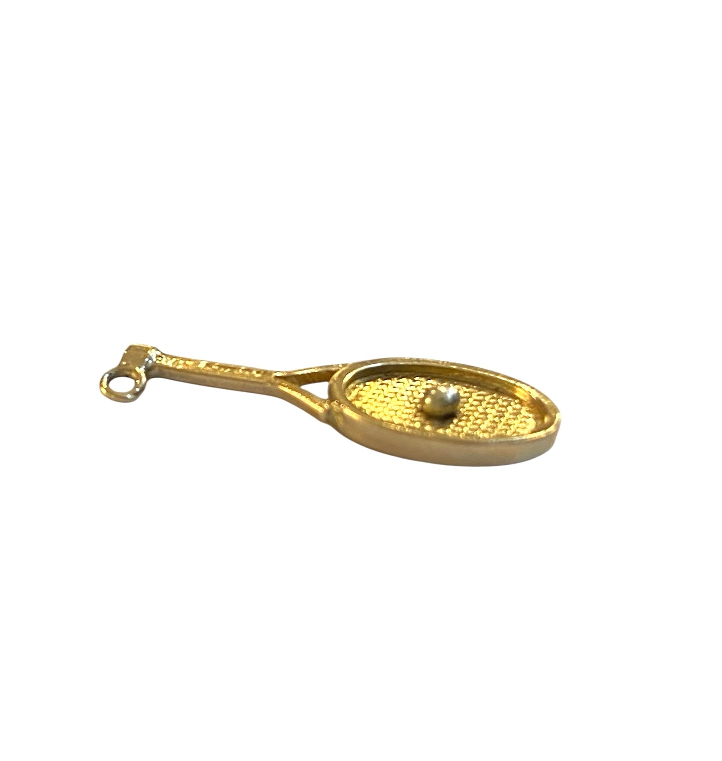 9ct vintage tennis racket with ball circa 1960