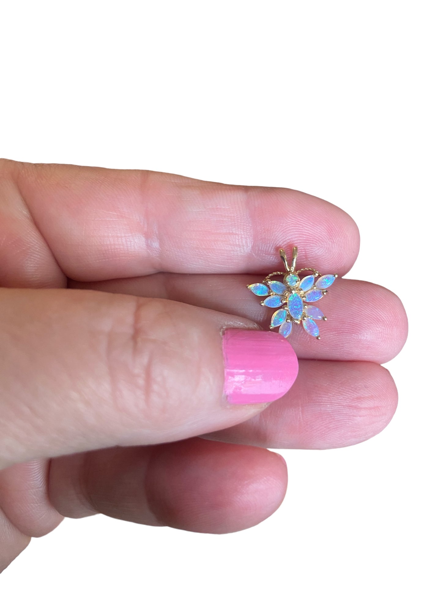 14ct opal butterfly pendant / charm