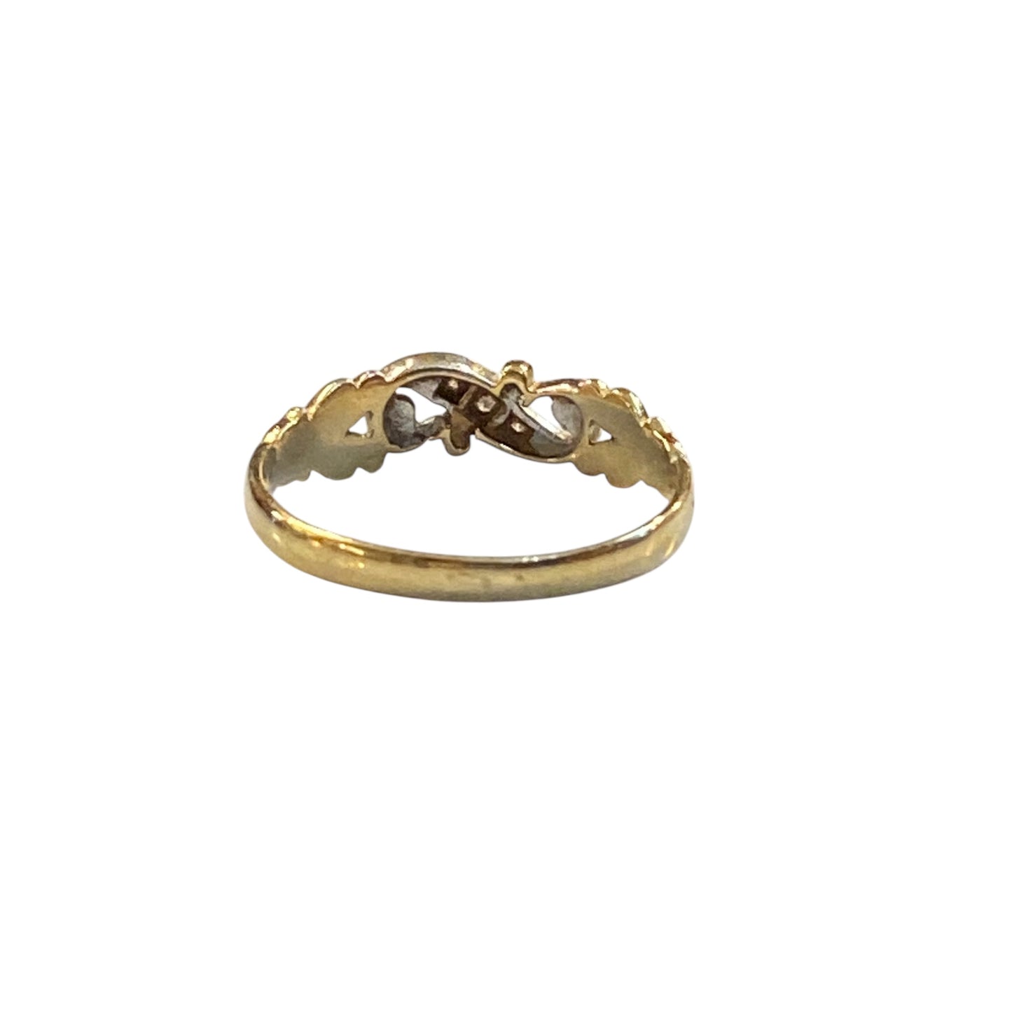 9ct vintage diamond ring, stacking ring size R circa 1989
