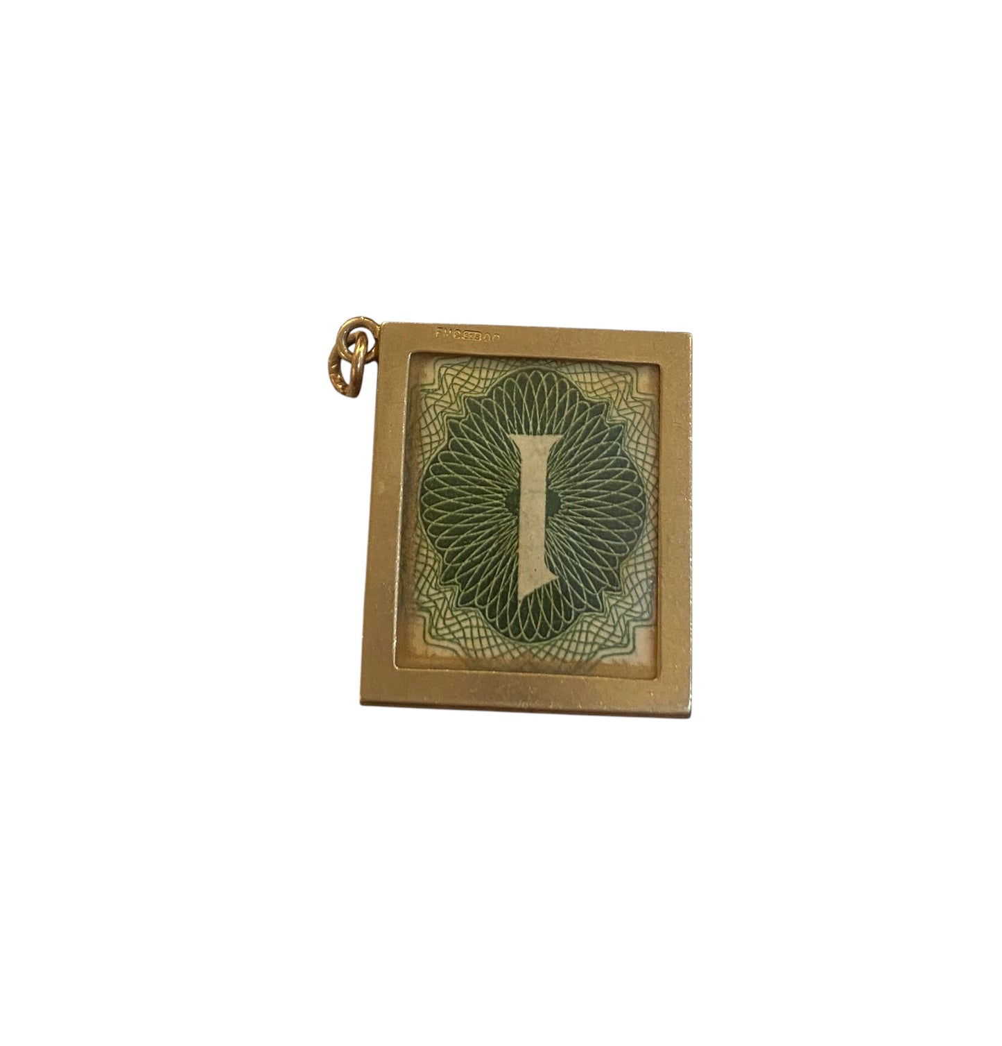9ct vintage one pound note pendant charm circa 1963 by Fm