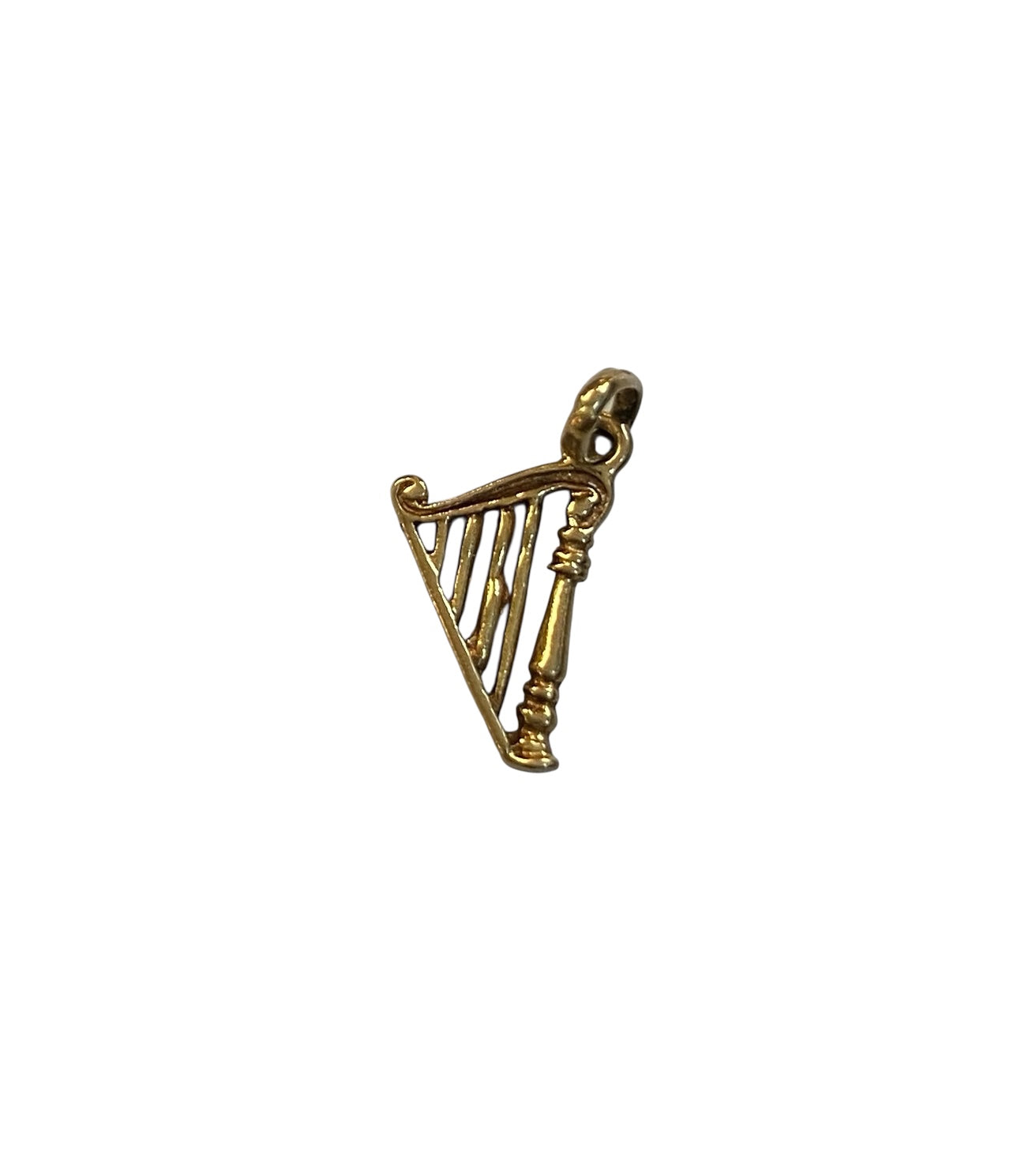 9ct vintage harp charm small