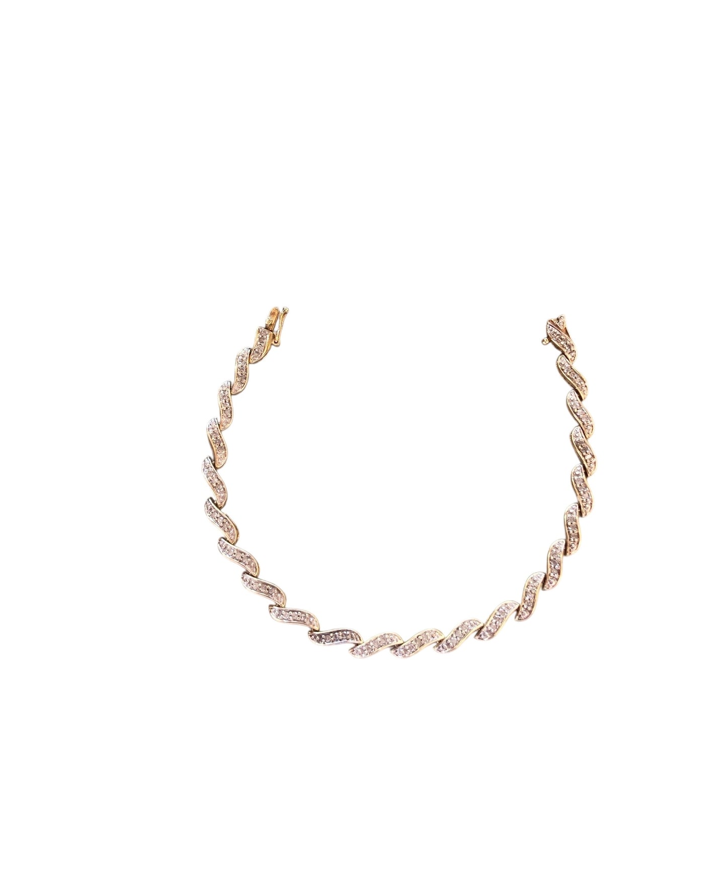 9ct vintage diamond bracelet. 17 cm.