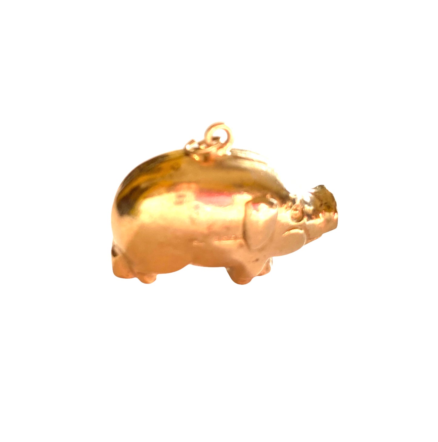9ct vintage large pig charm . circa 1967 (2.6g) hollow