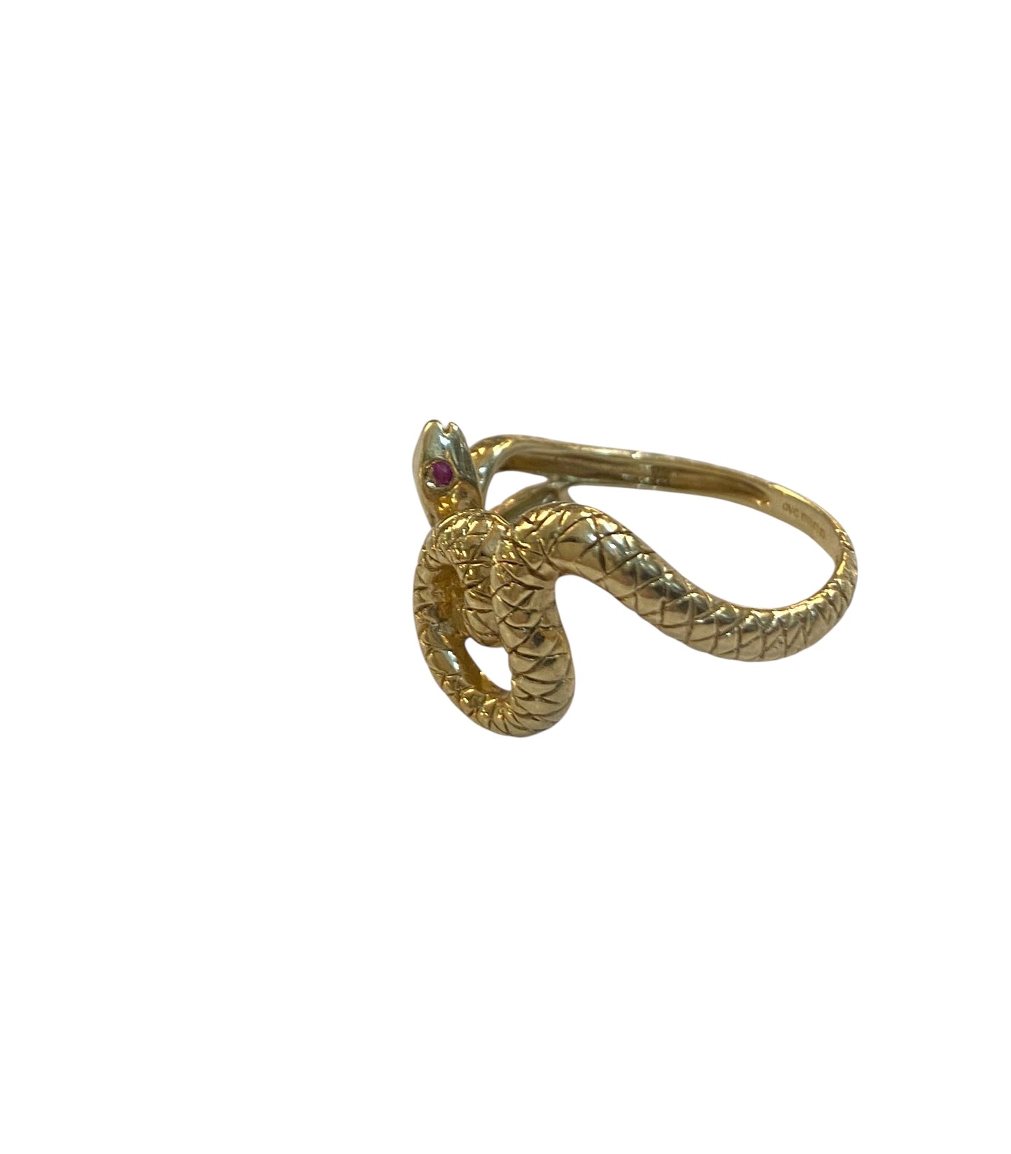 9ct preowned snake ring . size R