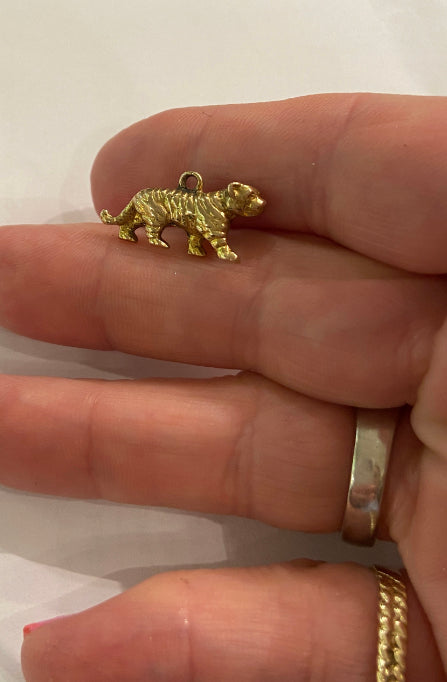 9ct vintage gold tiger charm 3.5g