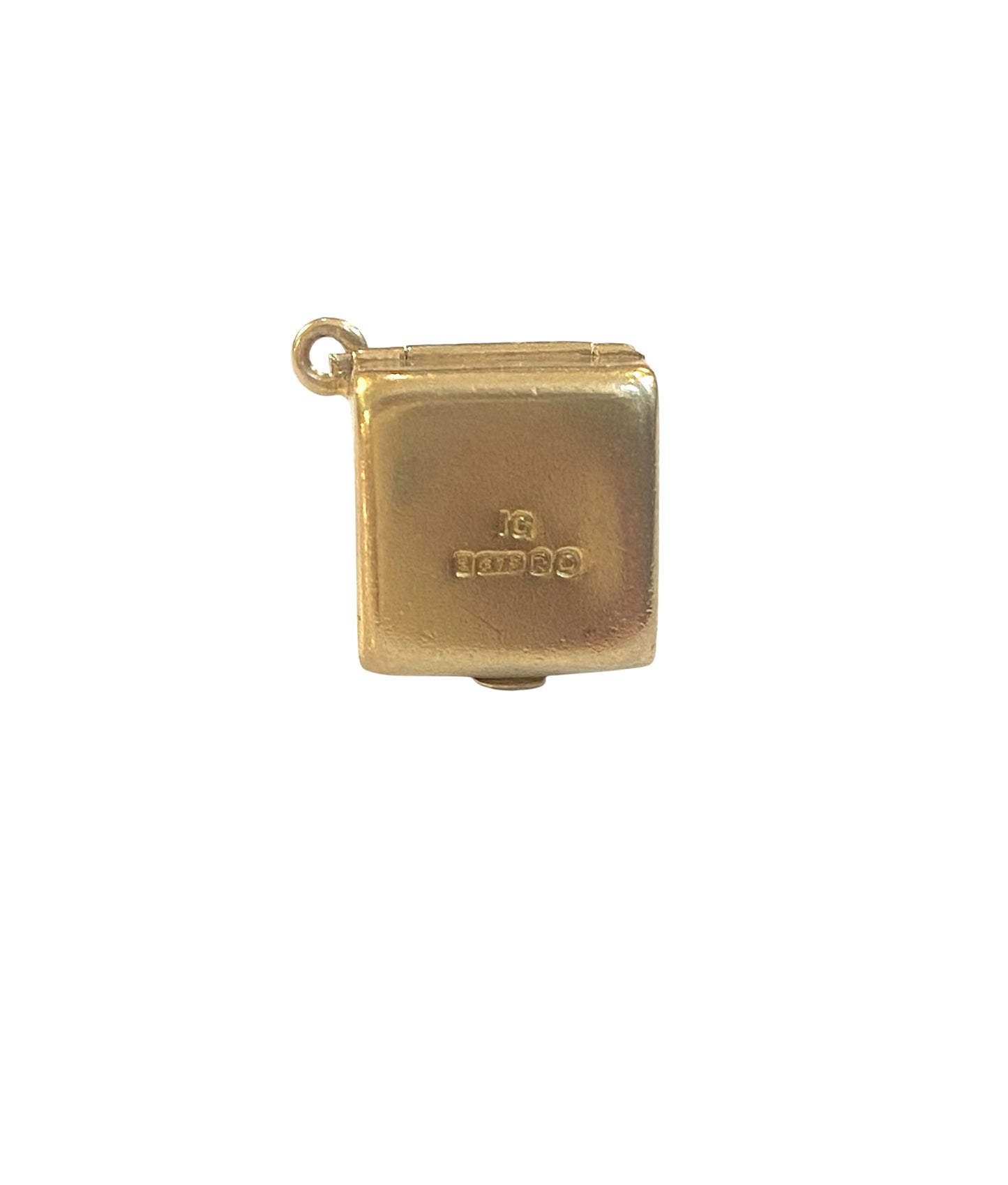 9ct vintage gold box charm with a ring inside circa 1952