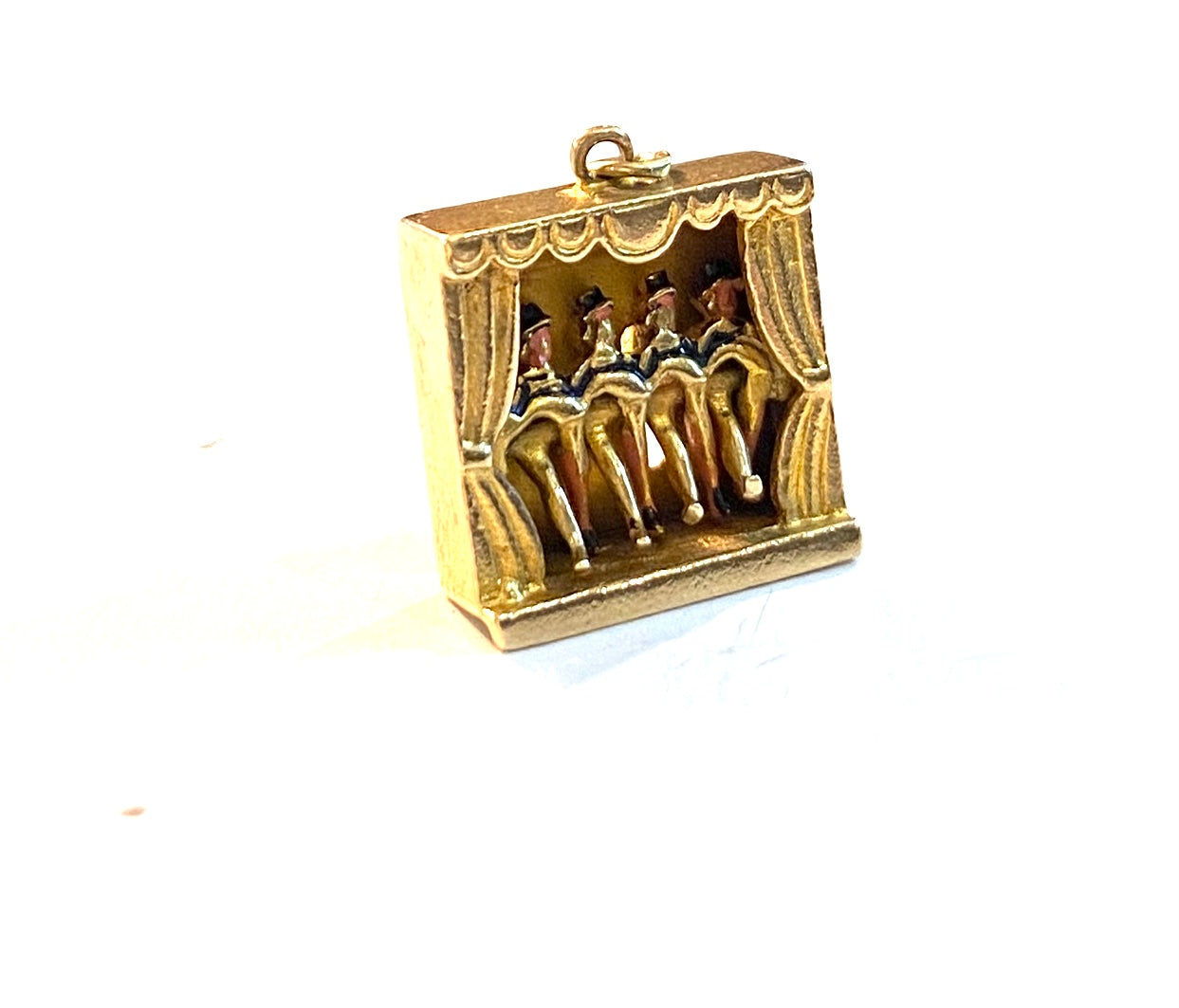 9ct vintage gold cancan charm, articulated circa 1954