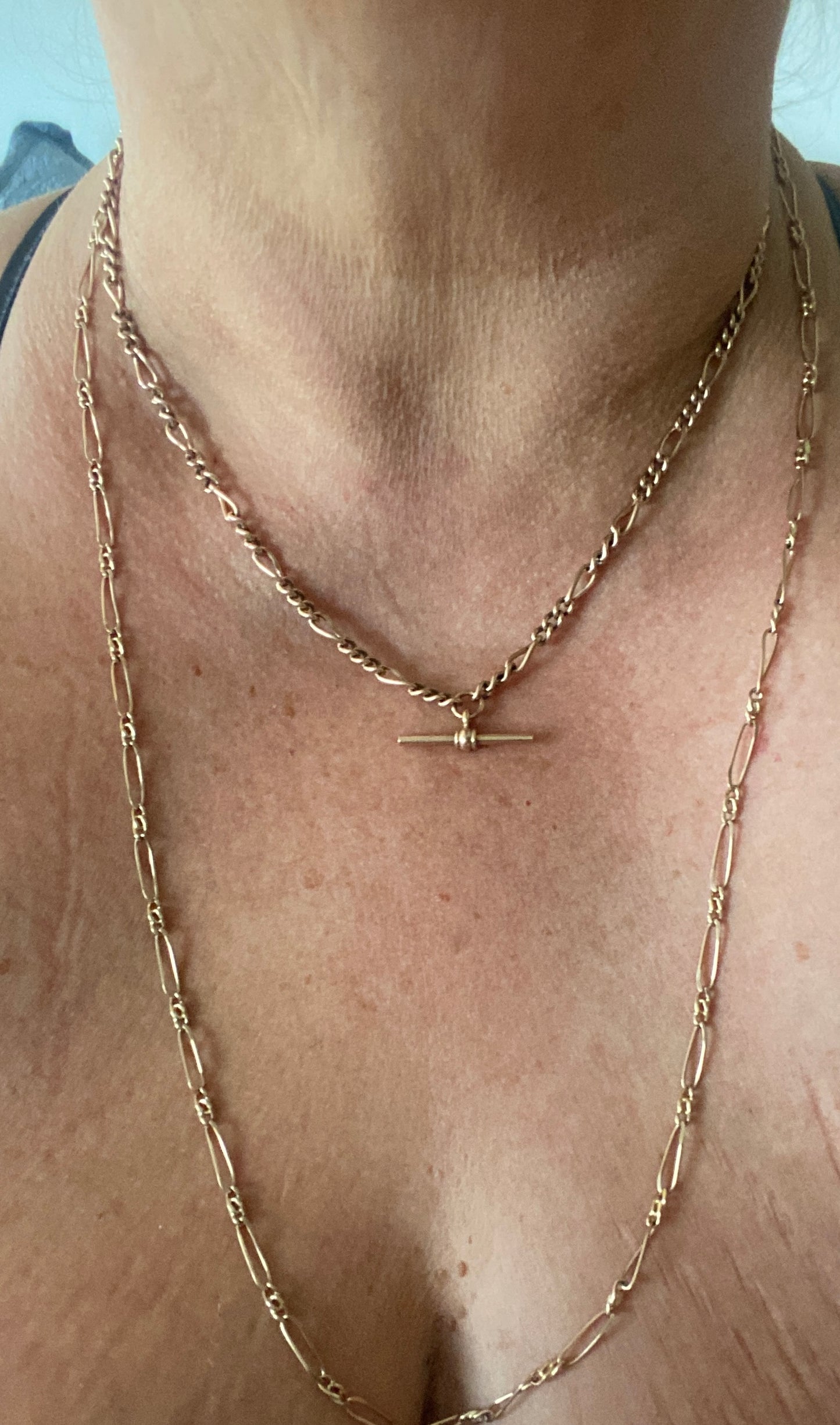 9ct vintage fancy link chain 28 inches (72cm) 8.2g circa 1960s