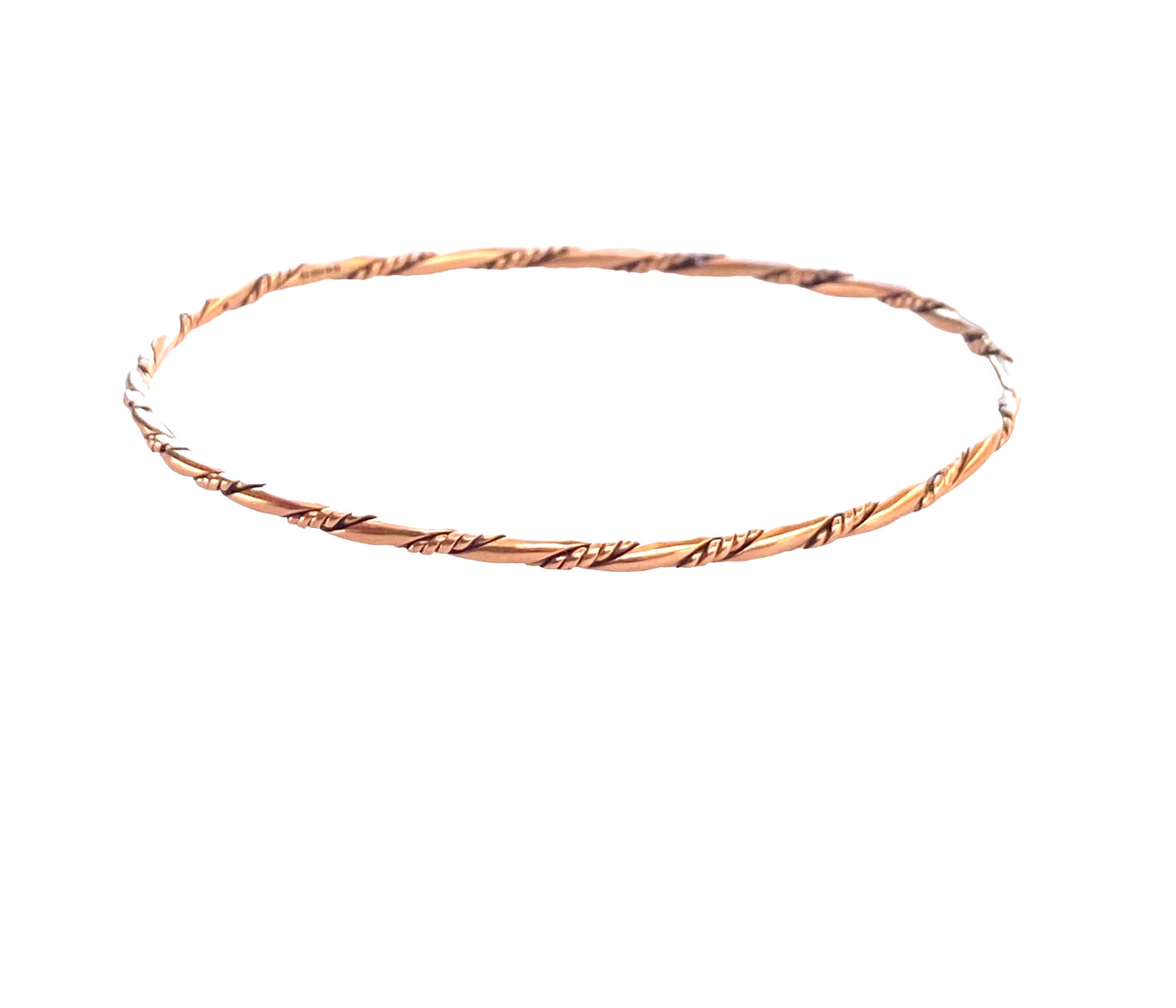 9ct vintage twist design bangle 65mm diameter 6.7g