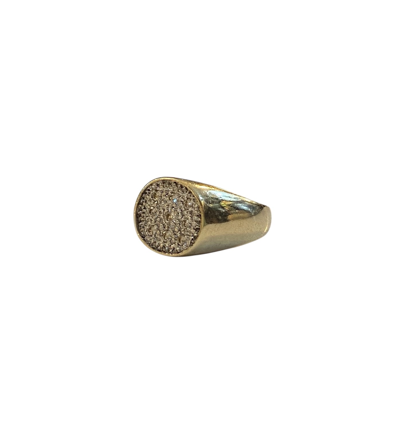 9ct vintage diamond signet ring ring size P. circa 1981