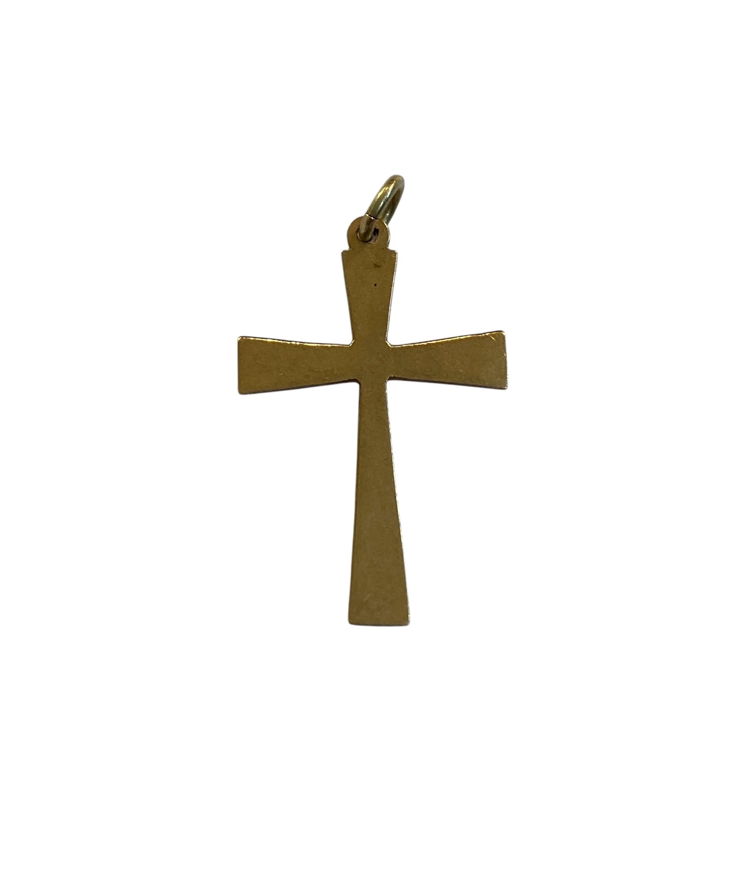 9ct rose gold cross. circa 1977 1.4g