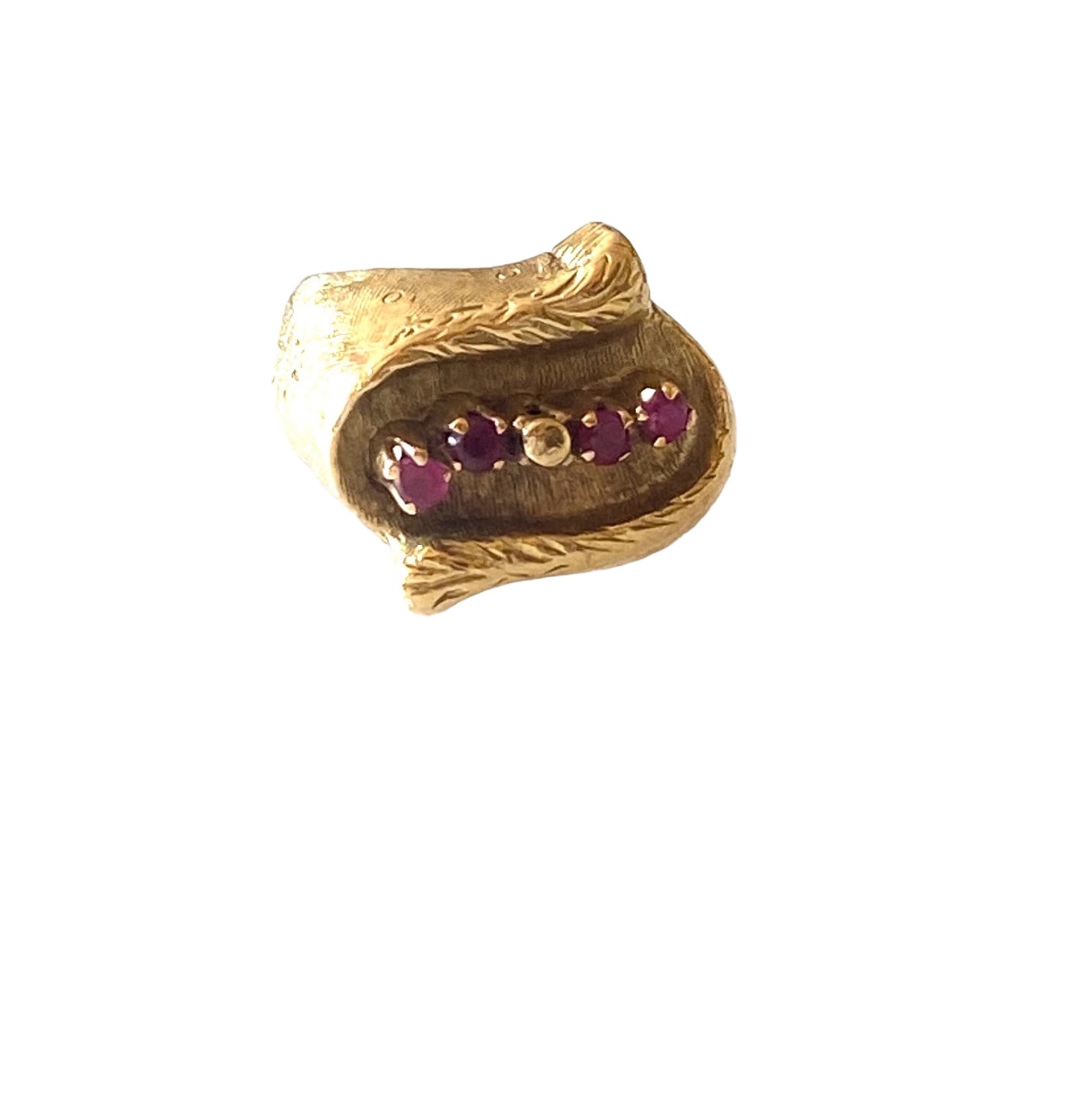 118ct vintage pinky ring size J 1/2 8.6g with rubies