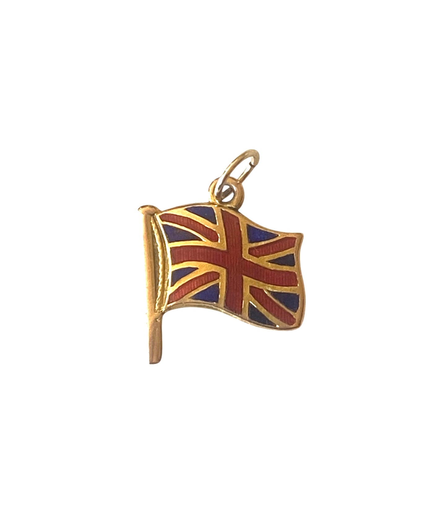 9ct vintage Union Jack flag charm , enamelled, circa 1951
