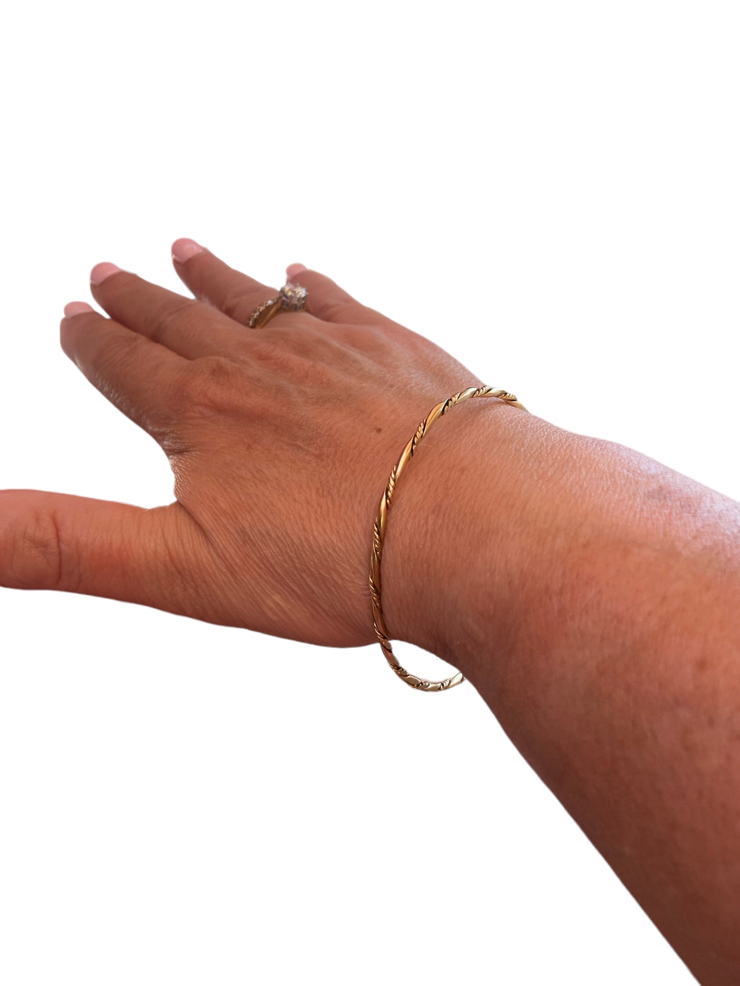 9ct vintage twist design bangle 65mm diameter 6.7g