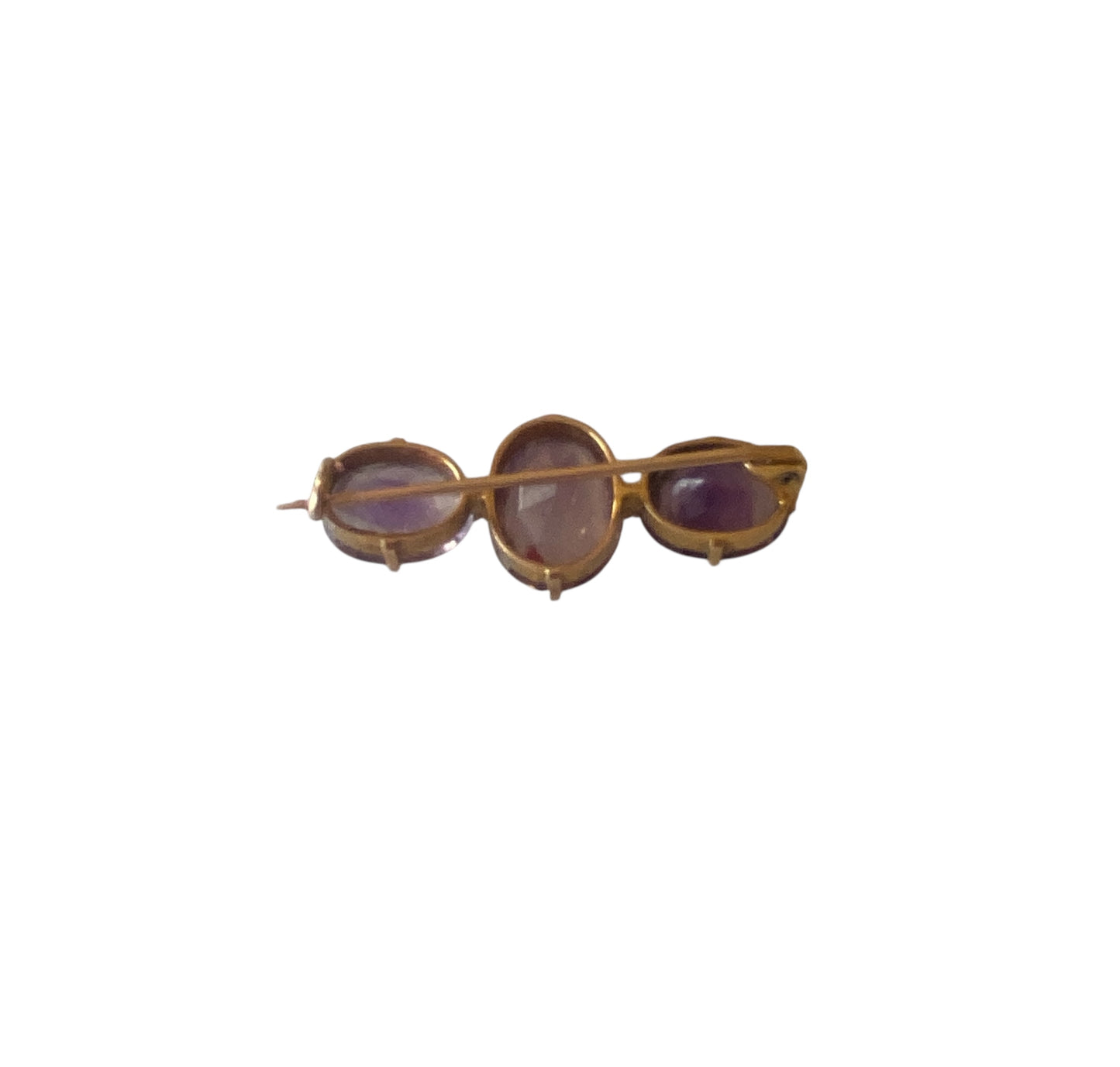 9ct Antique amethyst brooch. three stone