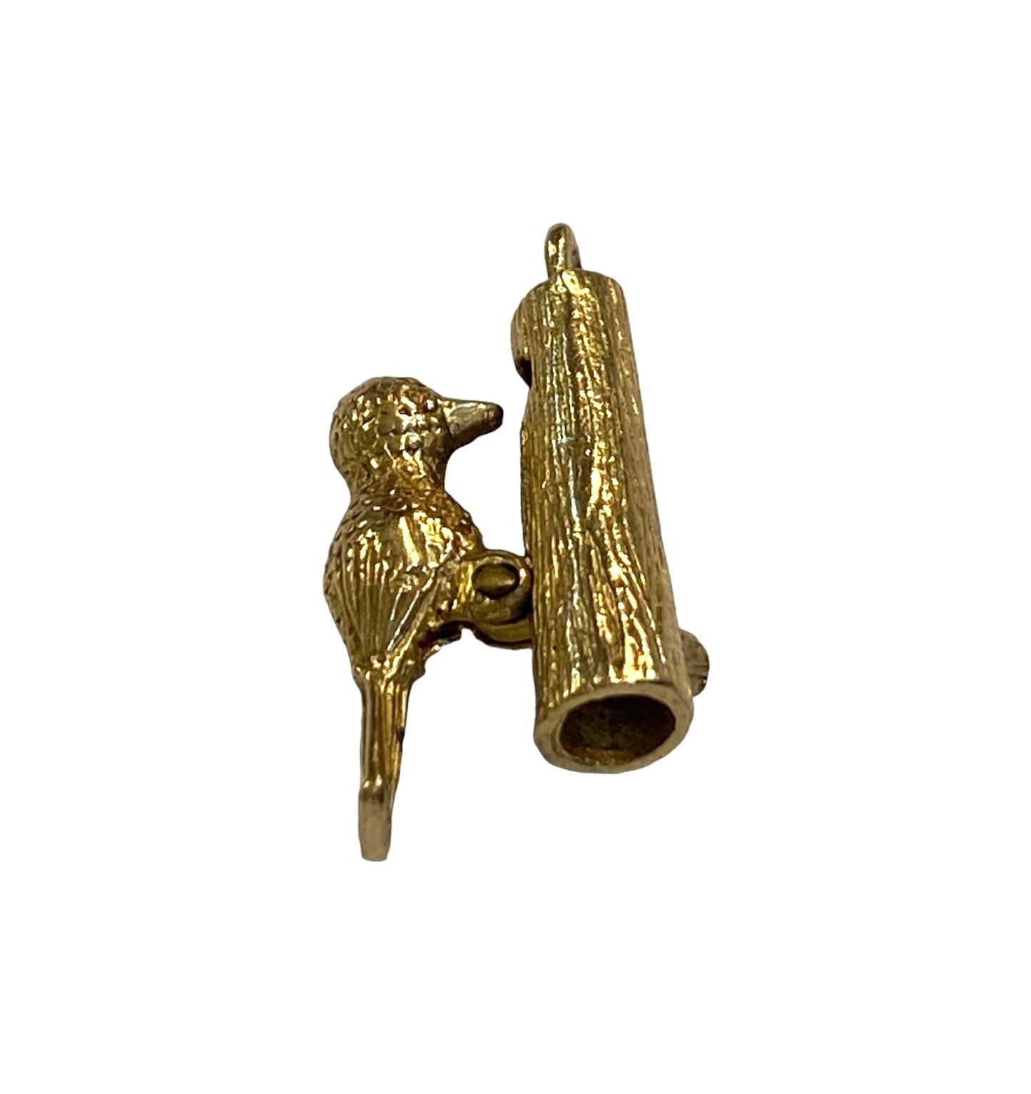 9ct vintage articulated woodpecker charm circa 1970