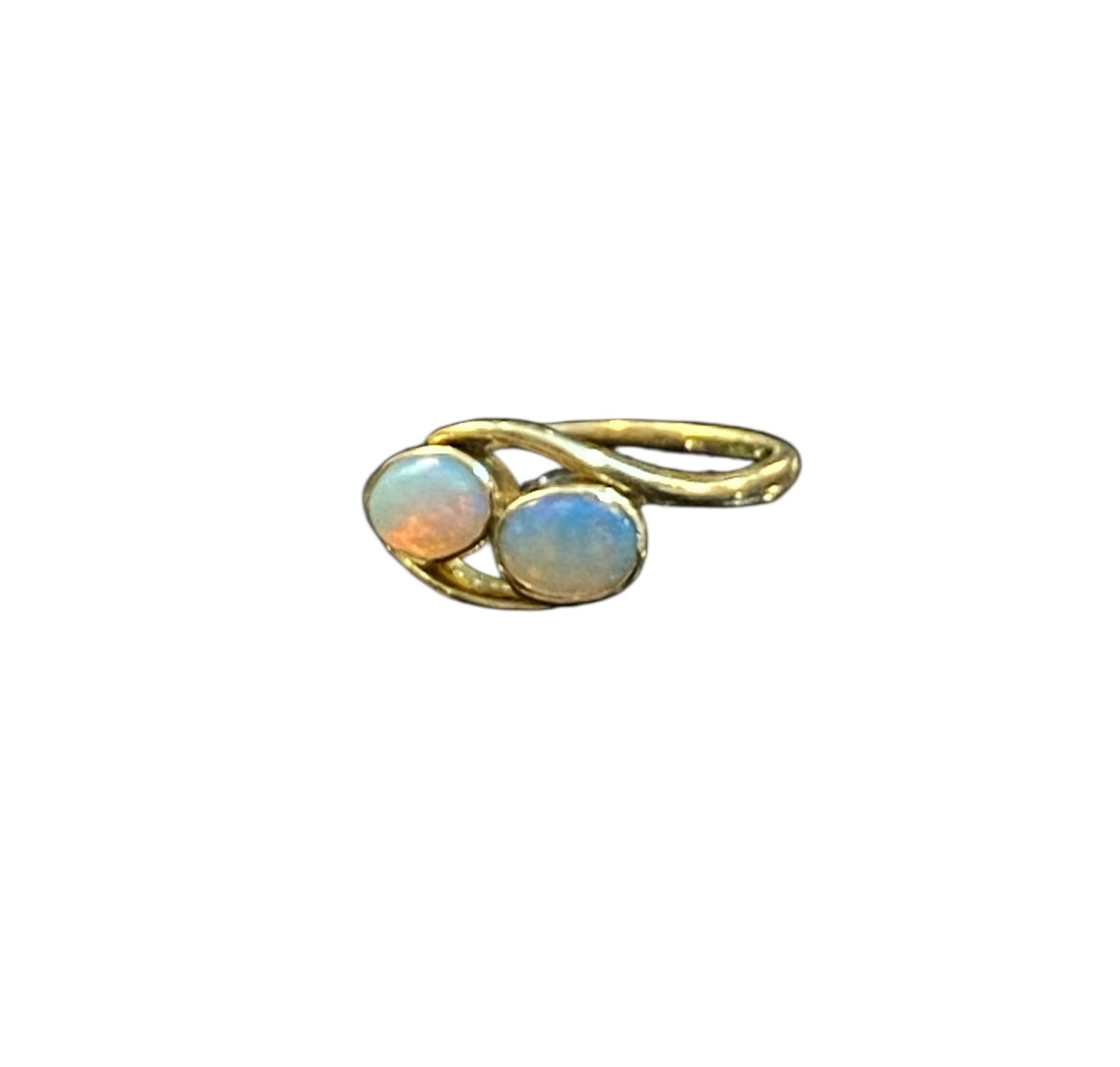18ct vintage double opal ring. Toi et Moi (you and me) ring size L