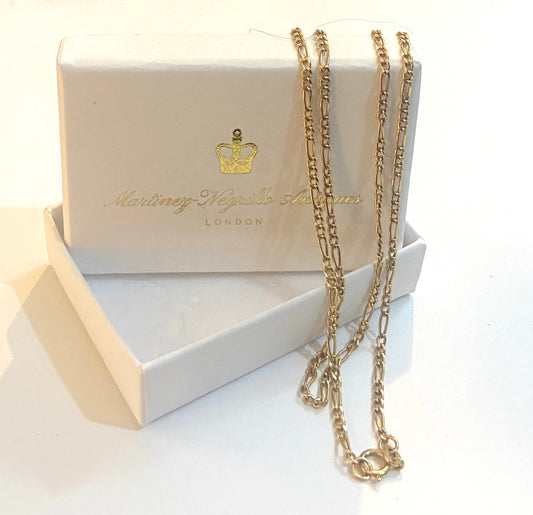 9ct vintage pre owned figaro link chain 24 1/2 inches 2.2g