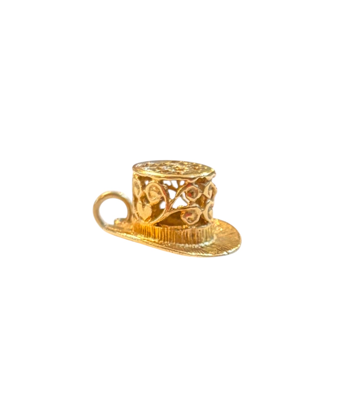 9ct vintage topo hat charm, 'you'r the tops' circa 1975 2.22g
