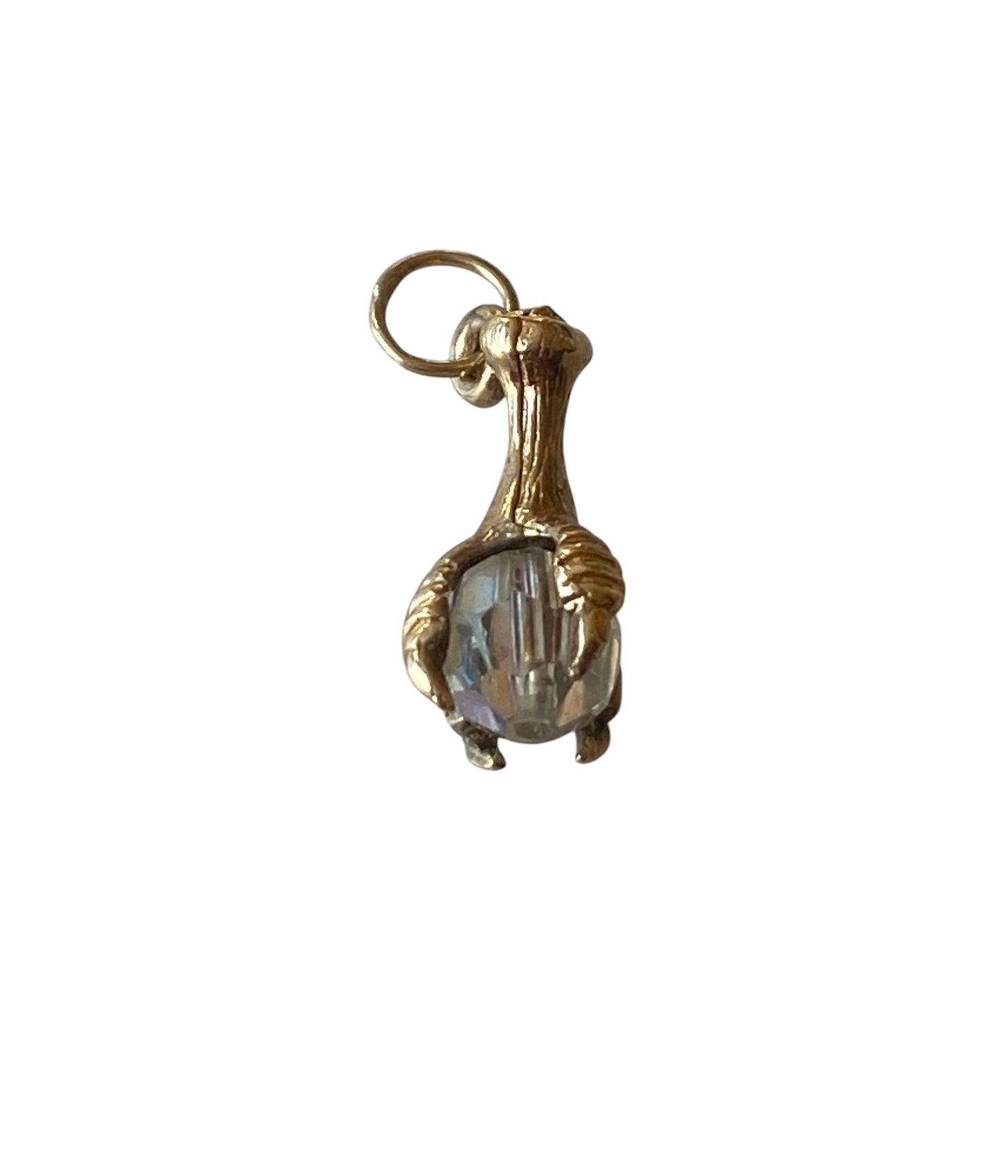 9ct vintage claw charm with a bead,