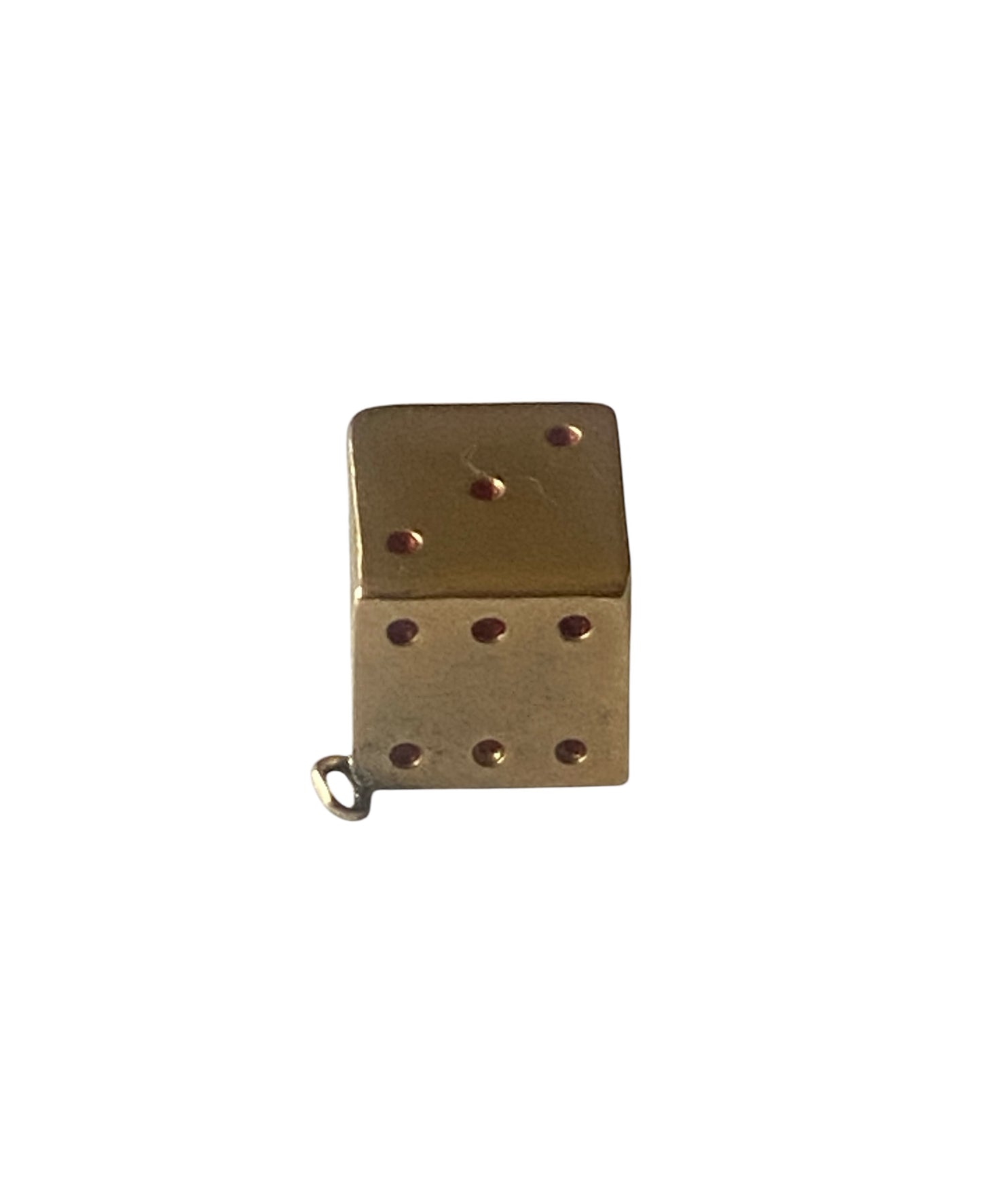 9ct vintage dice charm circa 1962. hollow