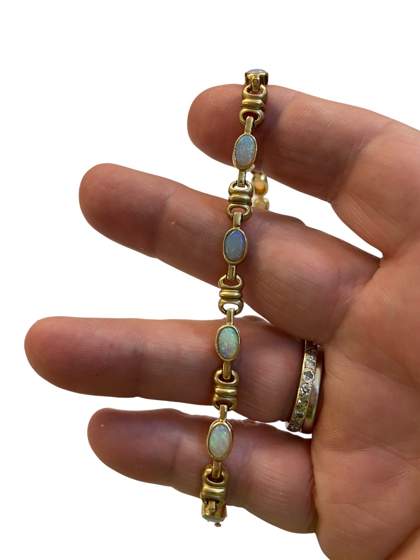 9ct vintage opal bracelet 7 inches long